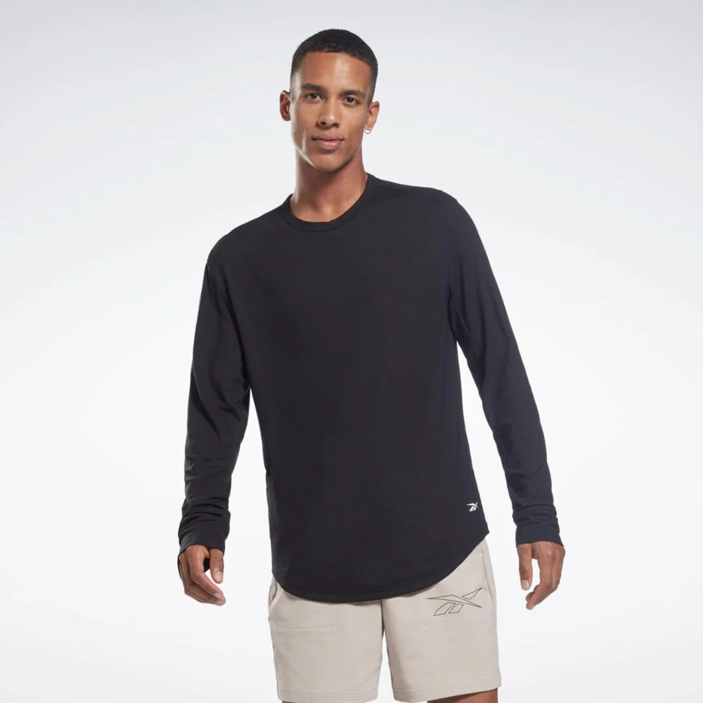 Reebok Apparel Men ACTIVCHILL+DREAMBLEND Long Sleeve Shirt BLACK