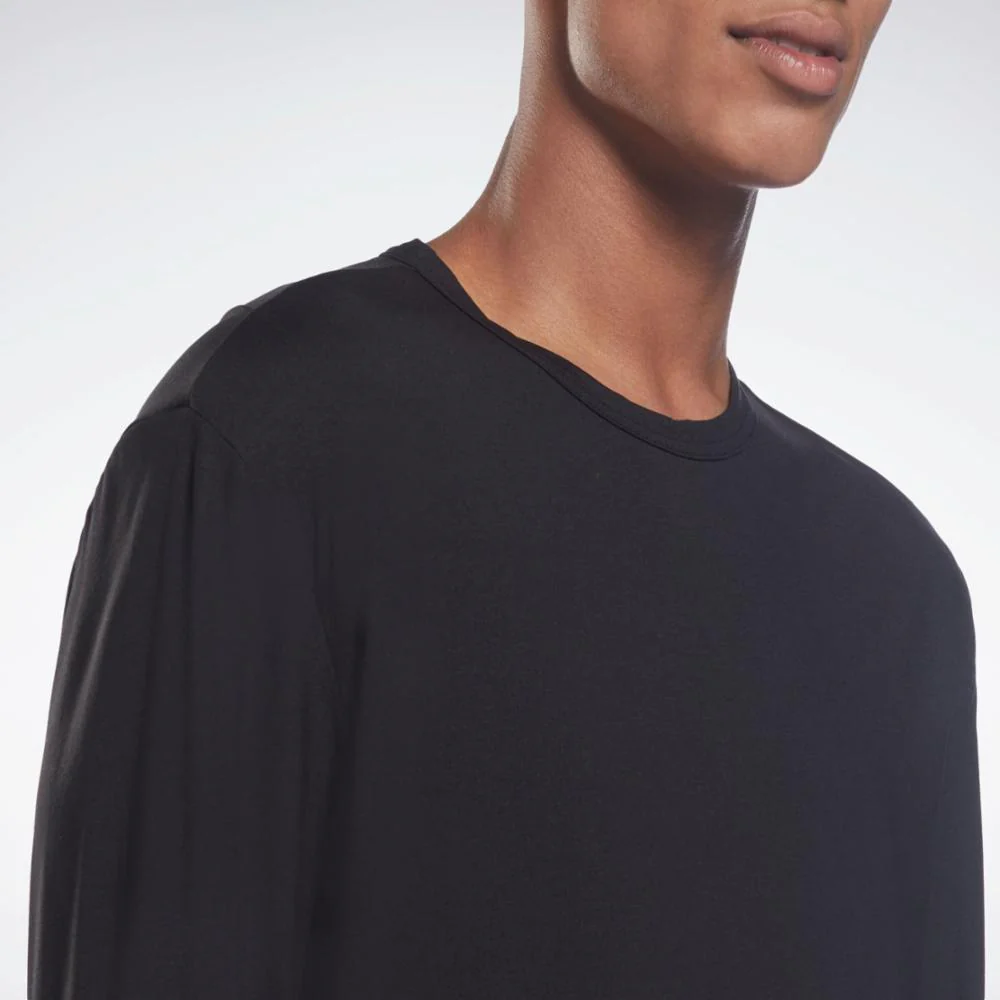 Reebok Apparel Men ACTIVCHILL+DREAMBLEND Long Sleeve Shirt BLACK - Image 4