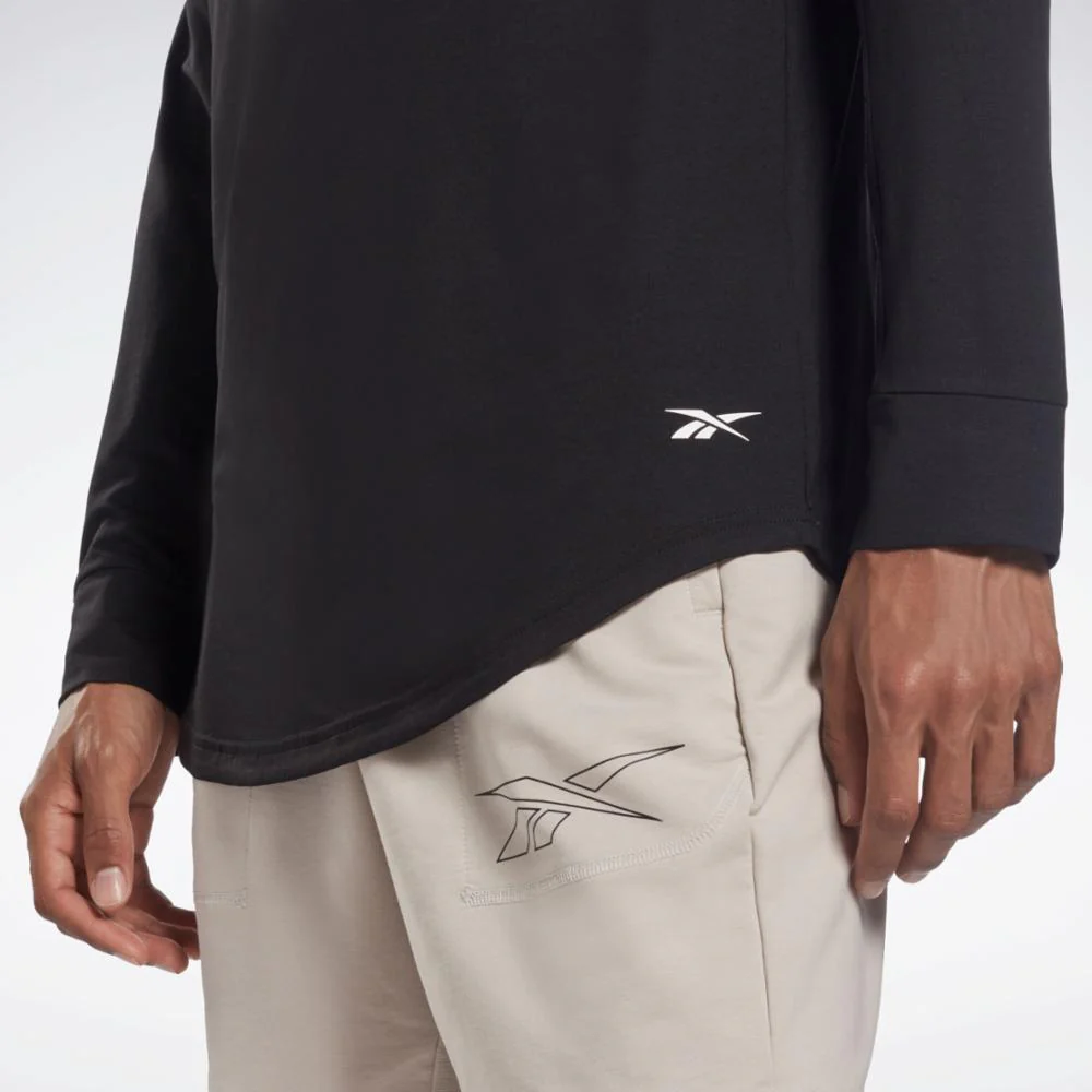 Reebok Apparel Men ACTIVCHILL+DREAMBLEND Long Sleeve Shirt BLACK - Image 5