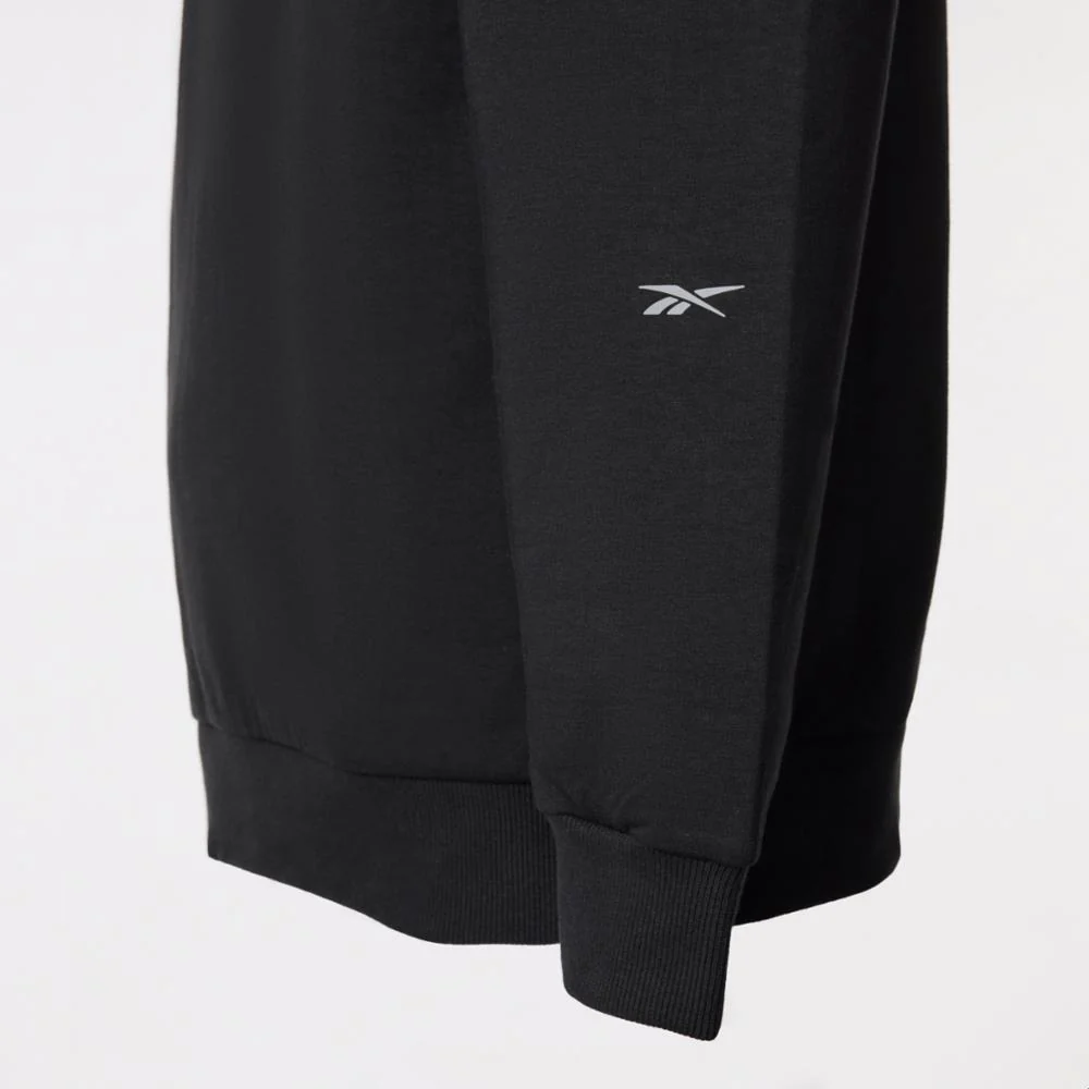 Reebok Apparel Men Active Collective DreamBlend 1/4 Zip Sweatshirt BLACK - Image 3