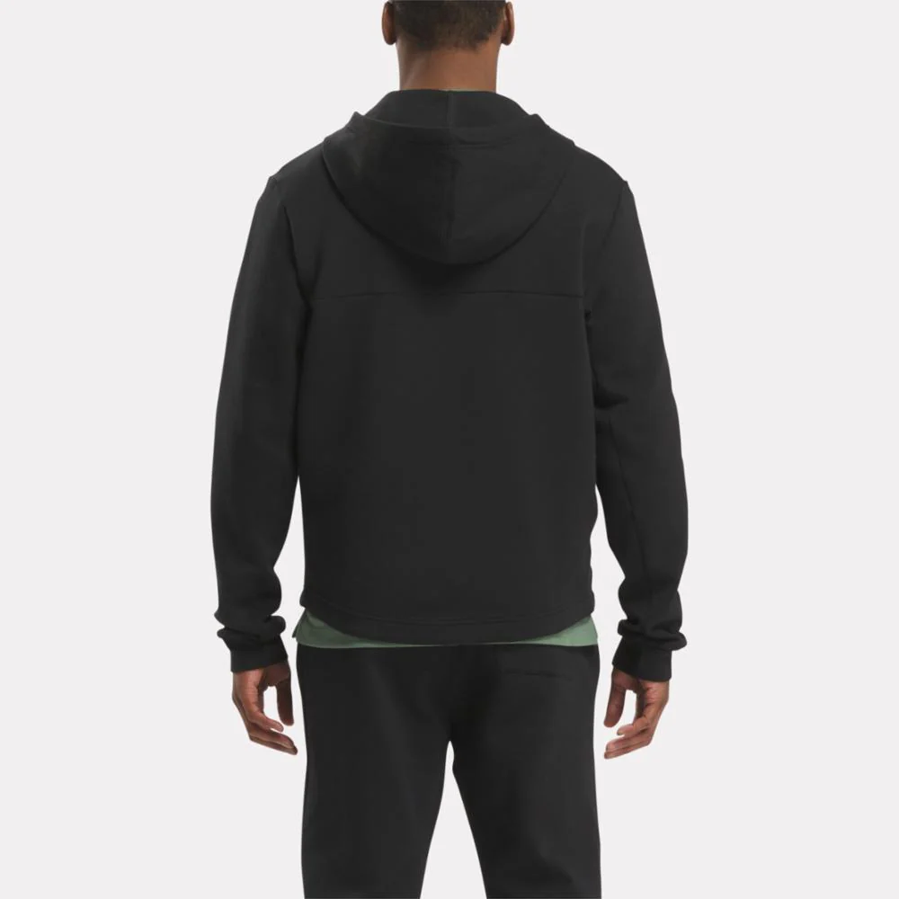Reebok Apparel Men Active Collective DREAMBLEND Full-Zip Hoodie BLACK - Image 3