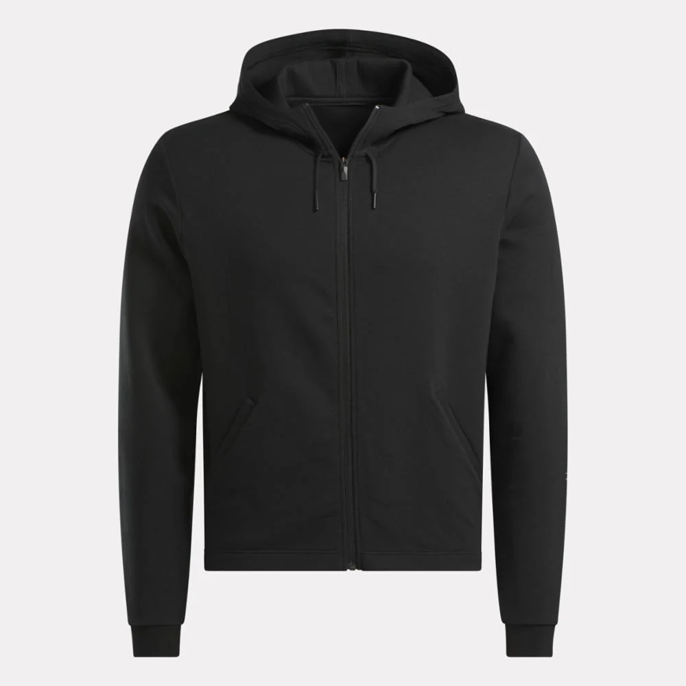 Reebok Apparel Men Active Collective DREAMBLEND Full-Zip Hoodie BLACK - Image 5