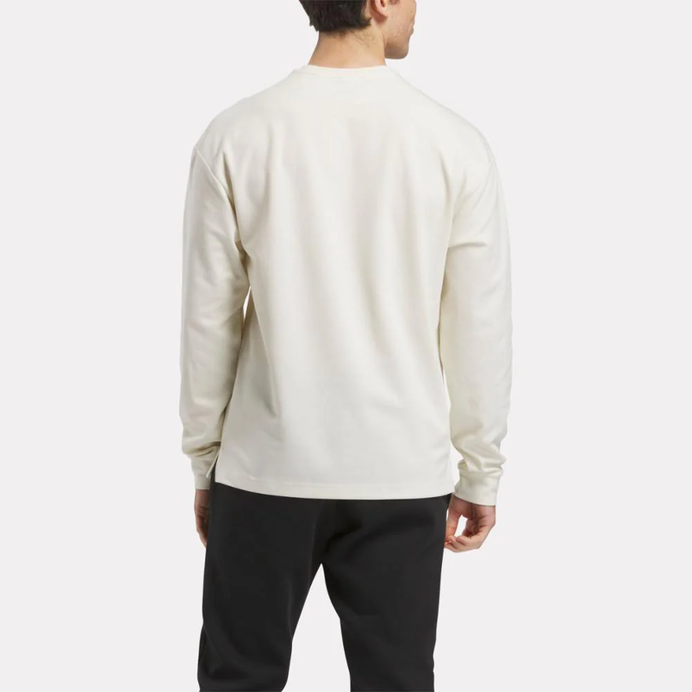 Reebok Apparel Men Active Collective Long Sleeve T-Shirt ALABASTER - Image 3