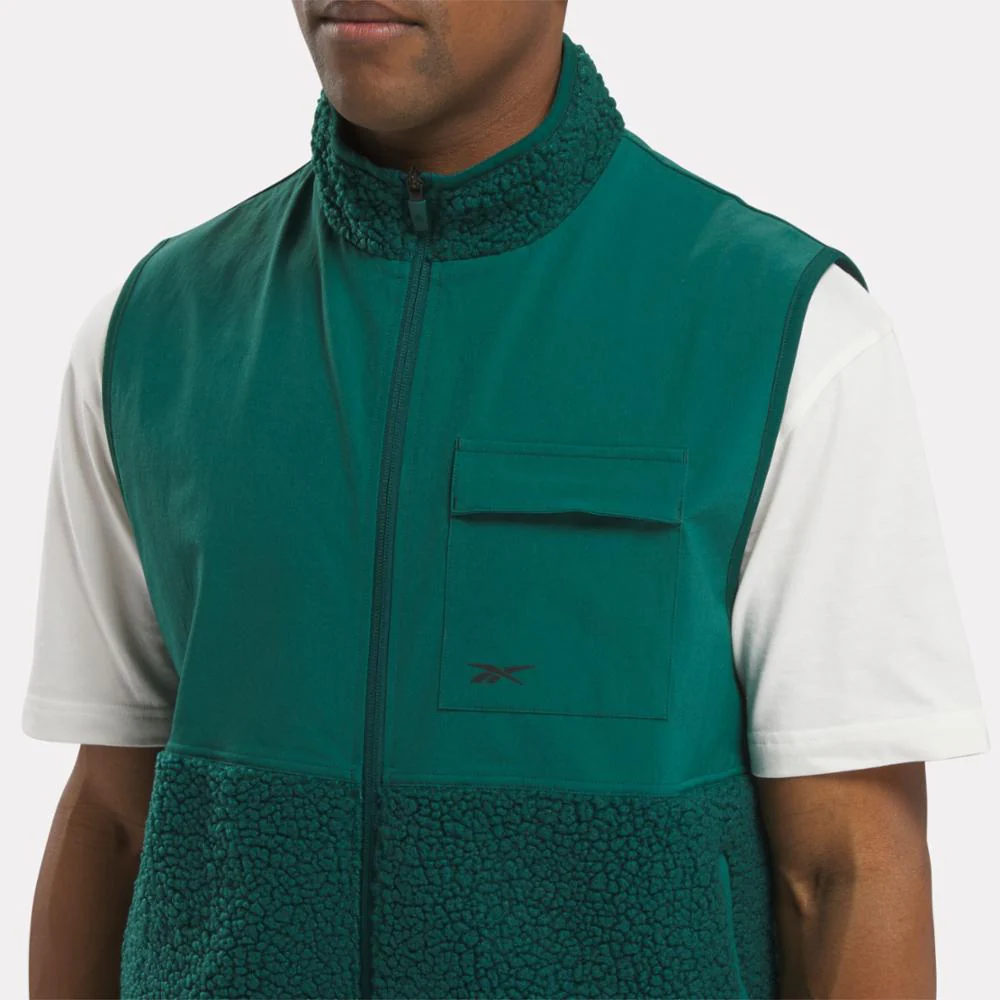 Reebok Apparel Men Active Collective SkyStretch Winter Vest COLLEGIATE GREEN - Image 4