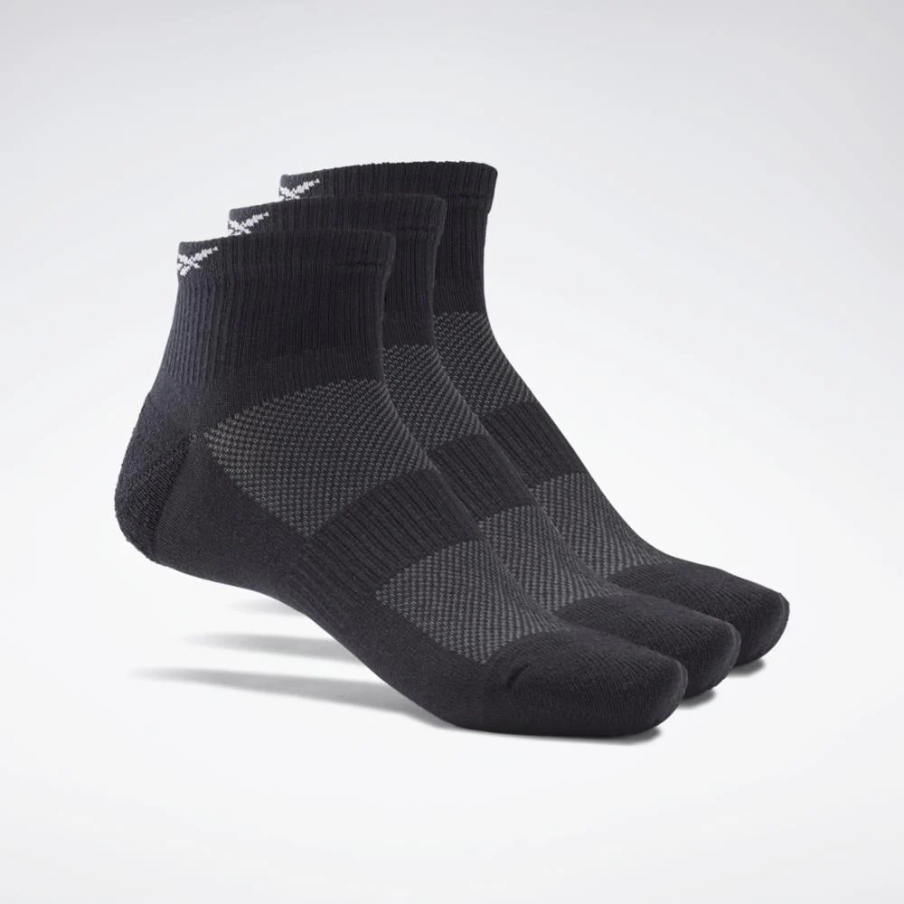 Reebok Apparel Men Active Foundation Ankle Socks 3 Pairs BLACK - Image 2