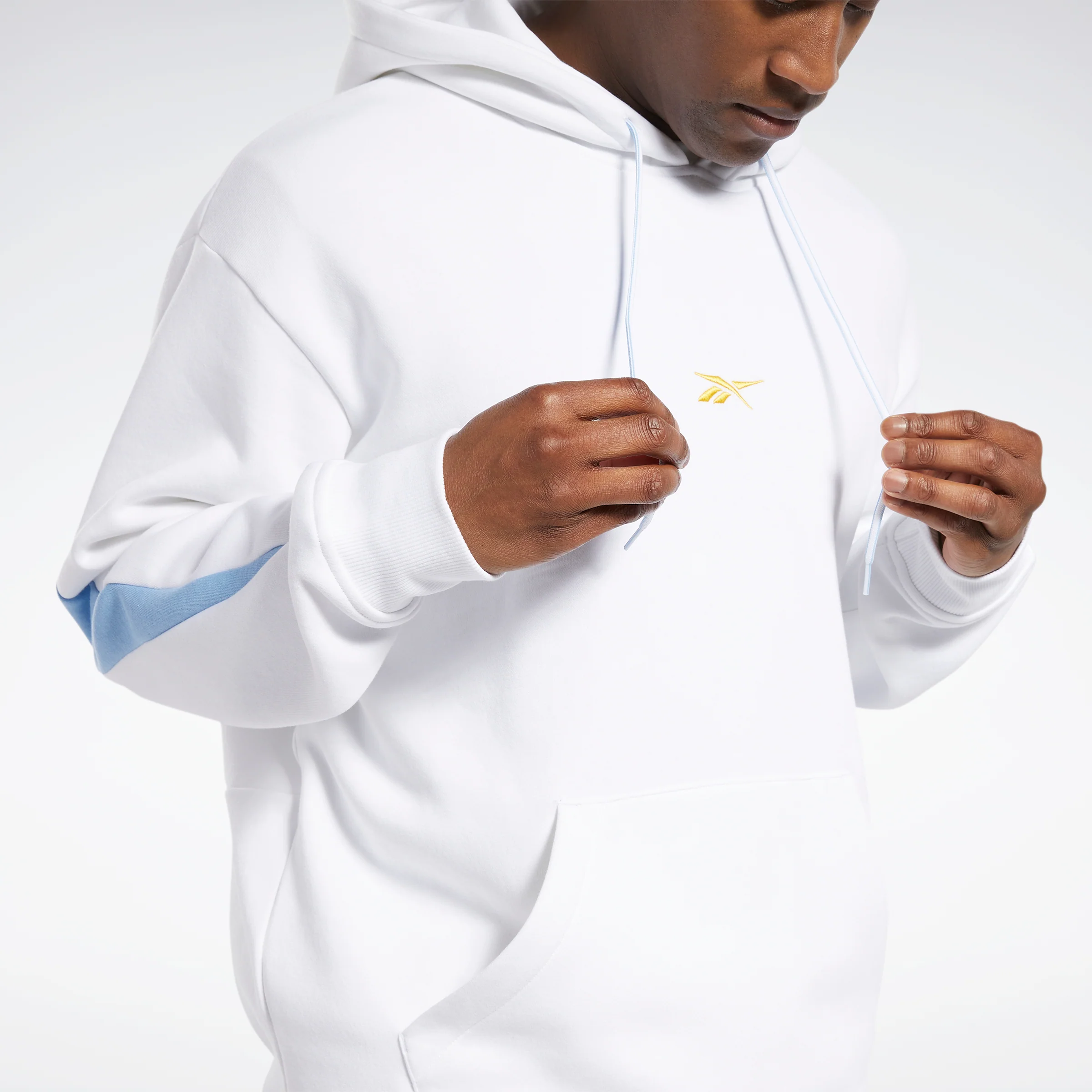 Reebok Apparel Men Basketball Back Vector Fleece Hoodie White - Image 4