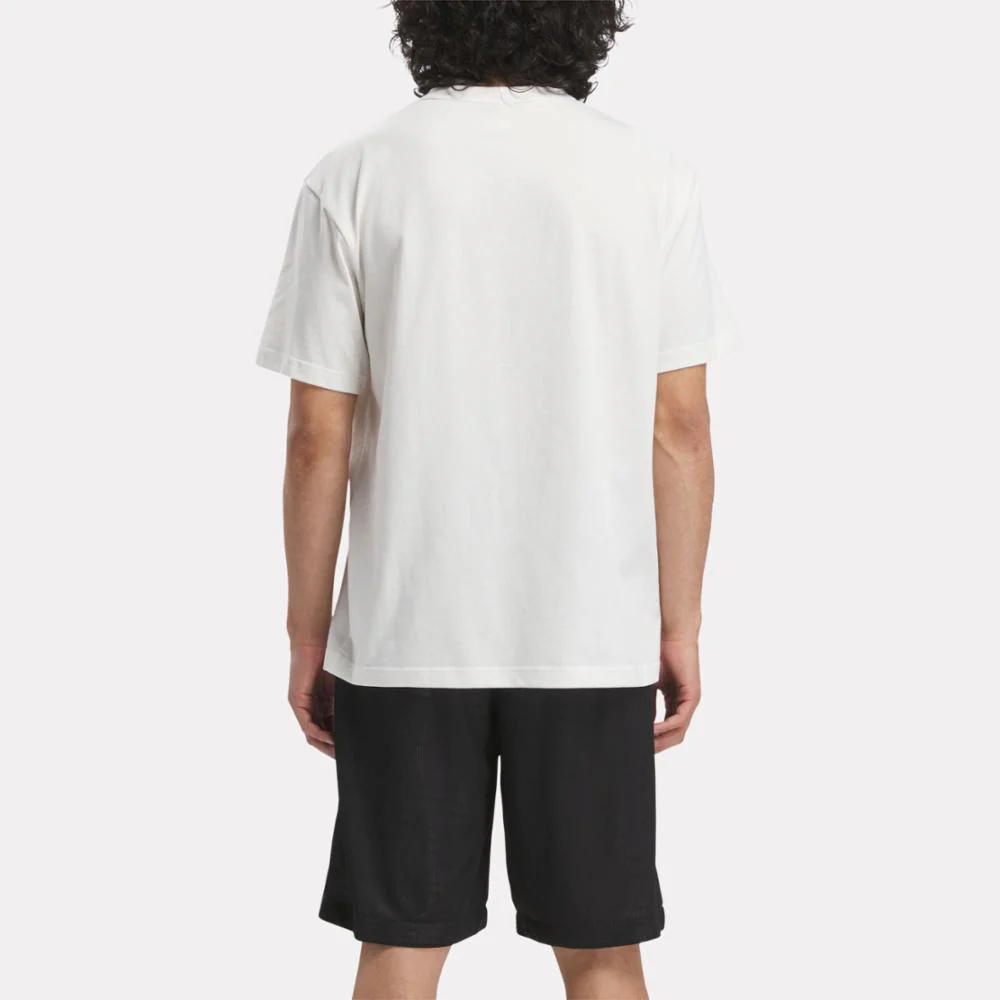 Reebok Apparel Men Basketball Brand Graphic T-Shirt CHALK - Image 2