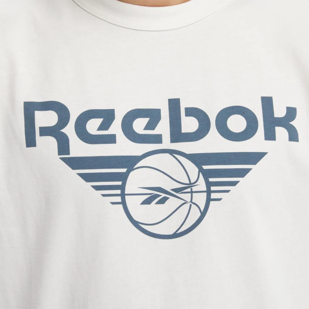 Reebok Apparel Men Basketball Brand Graphic T-Shirt CHALK - Image 4