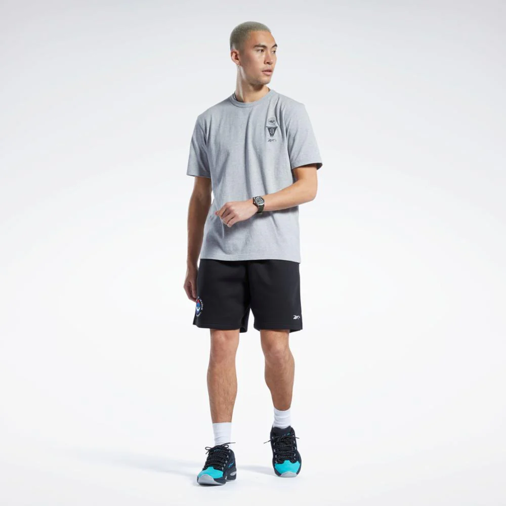 Reebok Apparel Men Basketball City Fleece Shorts BLACK - Image 2