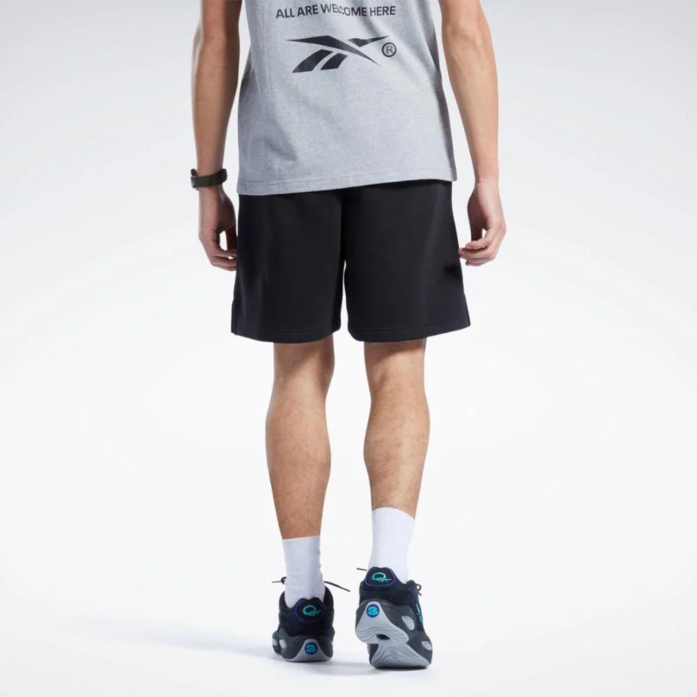 Reebok Apparel Men Basketball City Fleece Shorts BLACK - Image 3