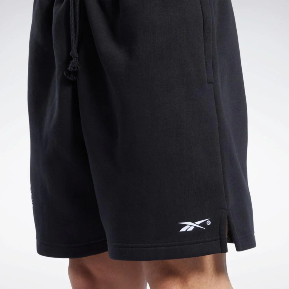 Reebok Apparel Men Basketball City Fleece Shorts BLACK - Image 5