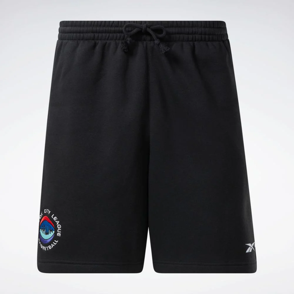 Reebok Apparel Men Basketball City Fleece Shorts BLACK - Image 6