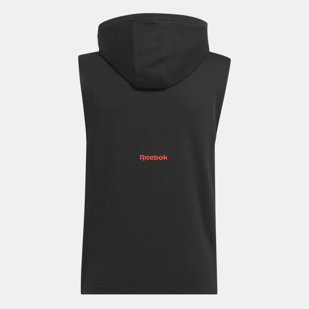 Reebok Apparel Men Basketball Sleeveless Hoodie BLACK - Image 2