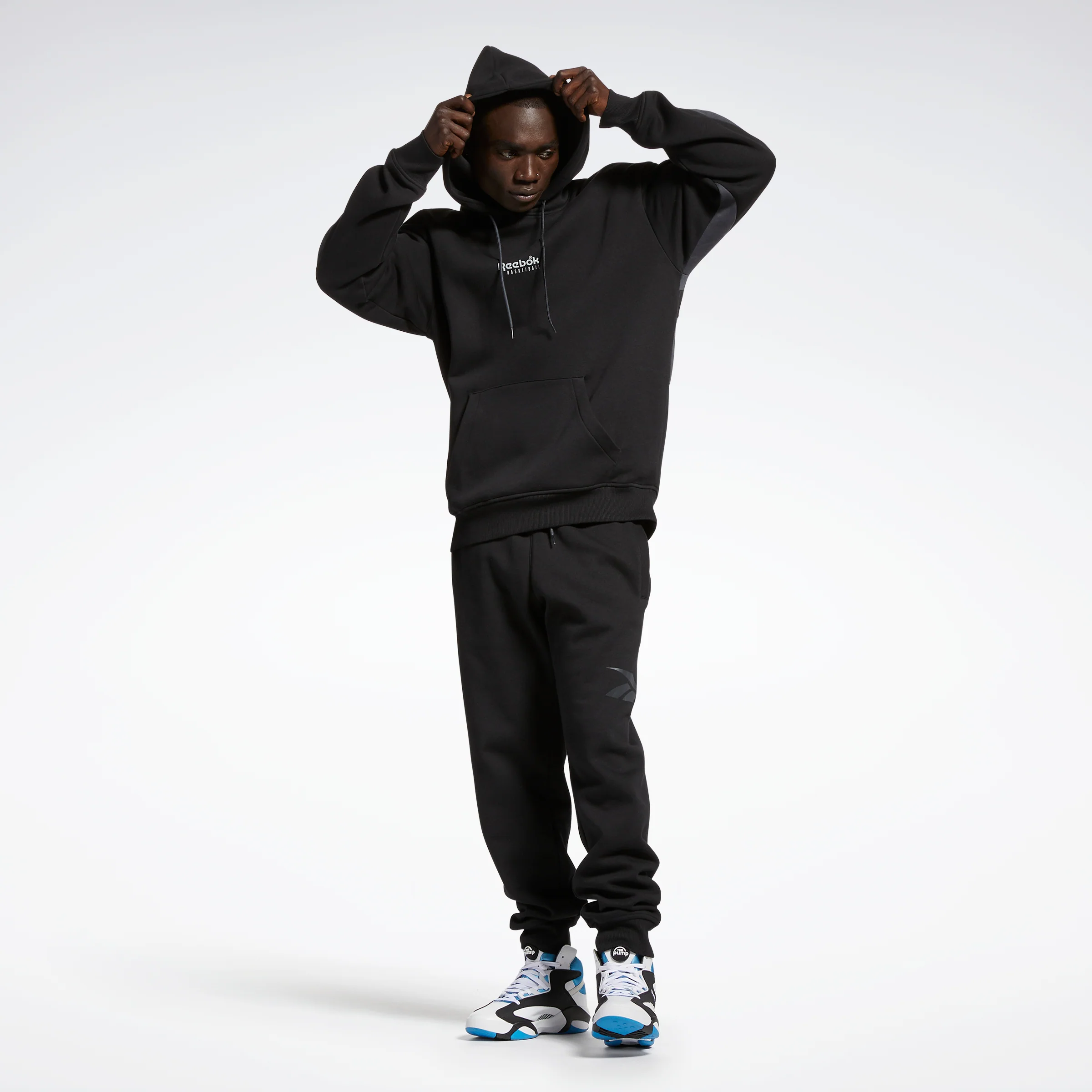 Reebok Apparel Men Basketball Vector Fleece Joggers Black - Image 6