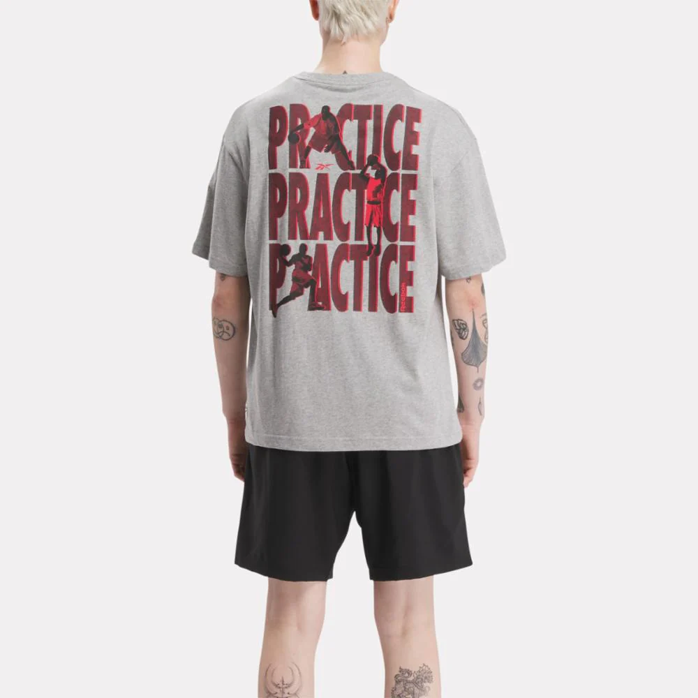 Reebok Apparel Men Basketball Practice Tee MGREYH - Image 3