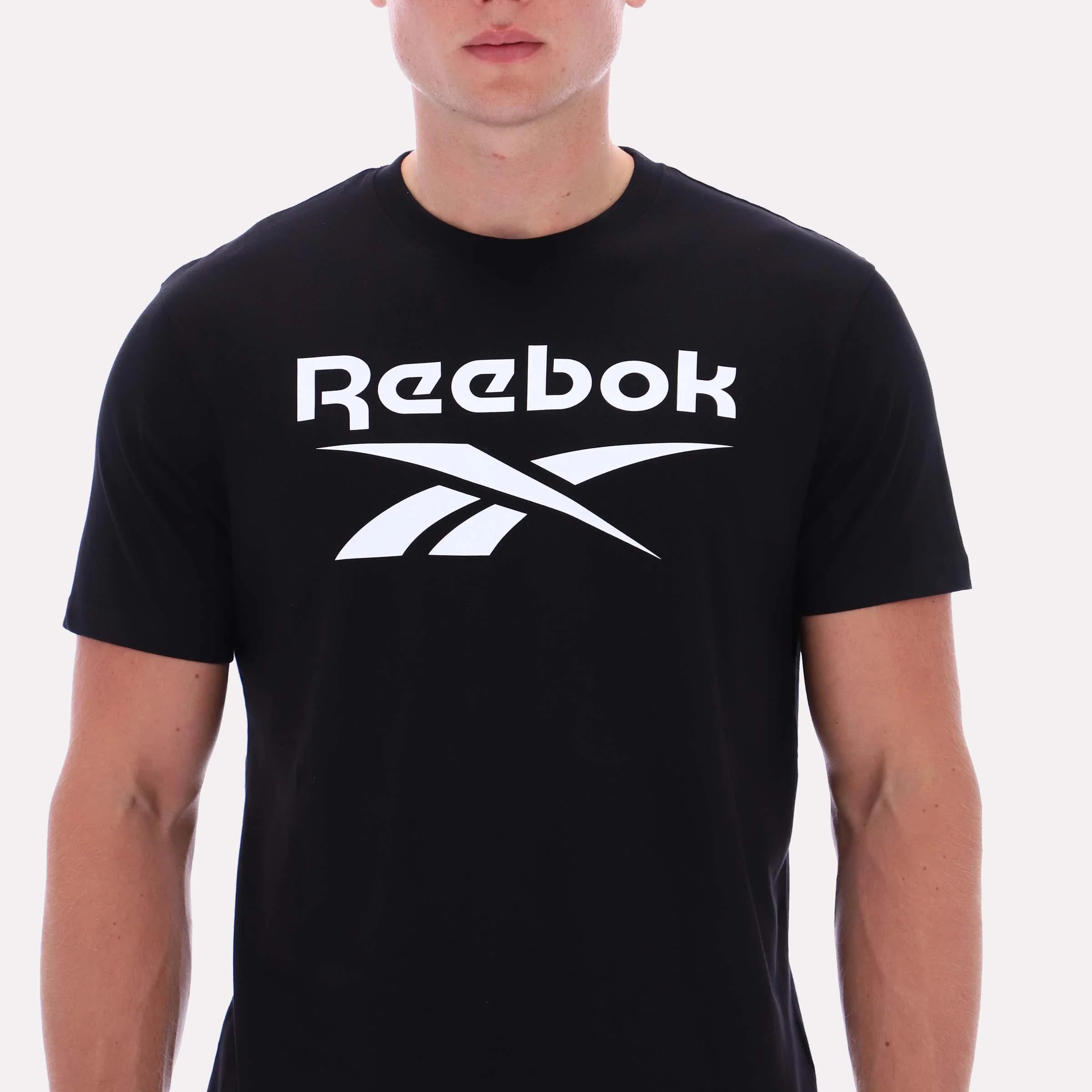 Reebok Apparel Men Big Logo Crewneck Short Sleeve Tee BLACK - Image 4