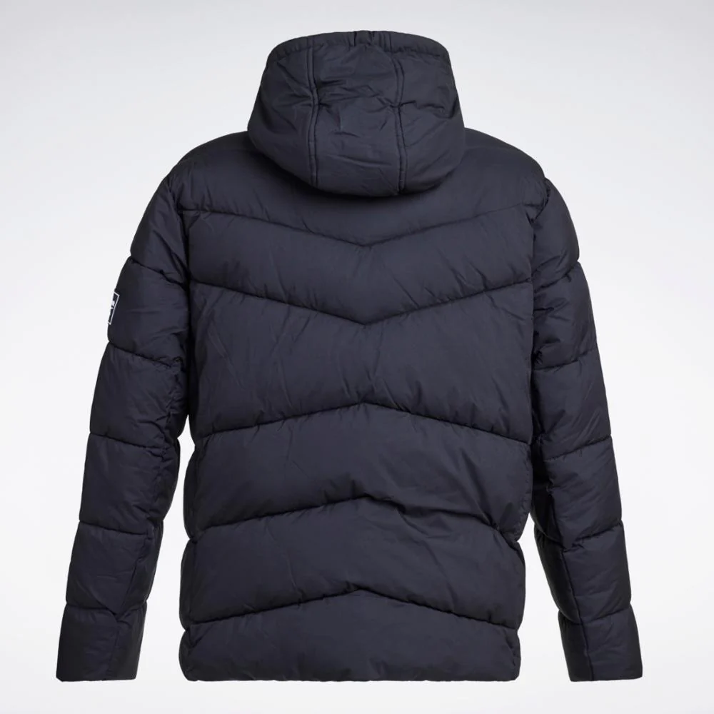 Reebok Apparel Men Classic Hooded Puffer Jacket BLACK - Image 2