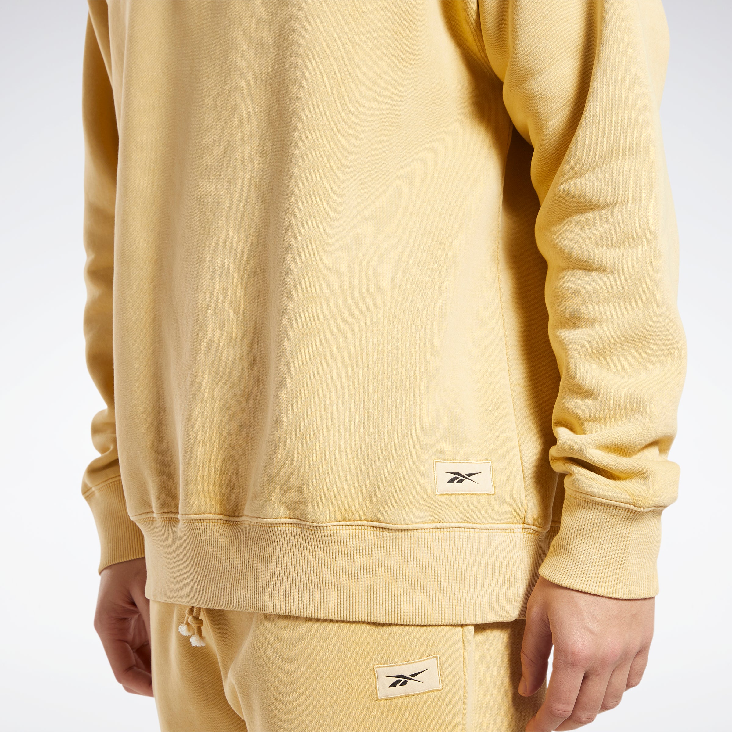 Reebok Apparel Men Classics Natural Dye Quarter-Zip Sweatshirt Bright Ochre - Image 5
