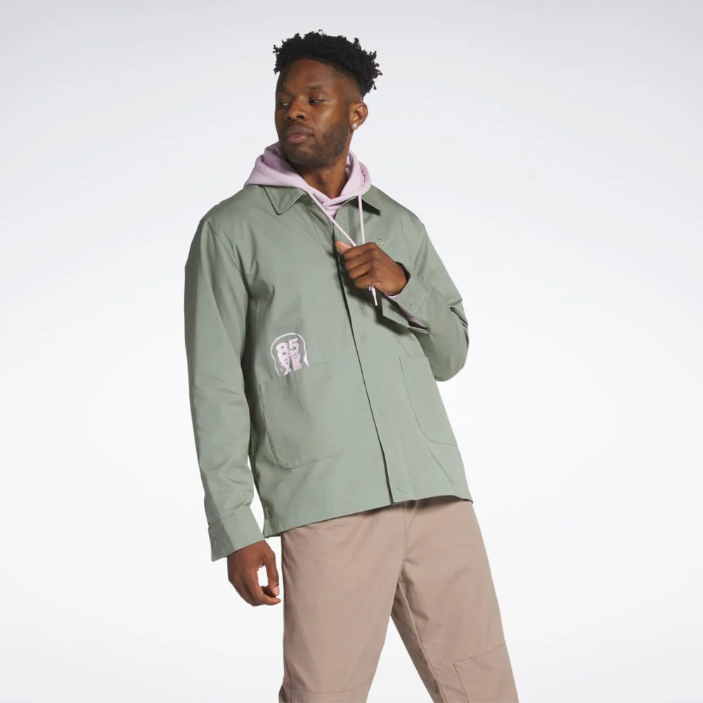 Reebok Apparel Men Classics Skateboard Long-sleeve Top HARGRN - Image 2