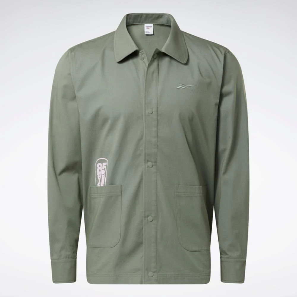 Reebok Apparel Men Classics Skateboard Long-sleeve Top HARGRN - Image 6