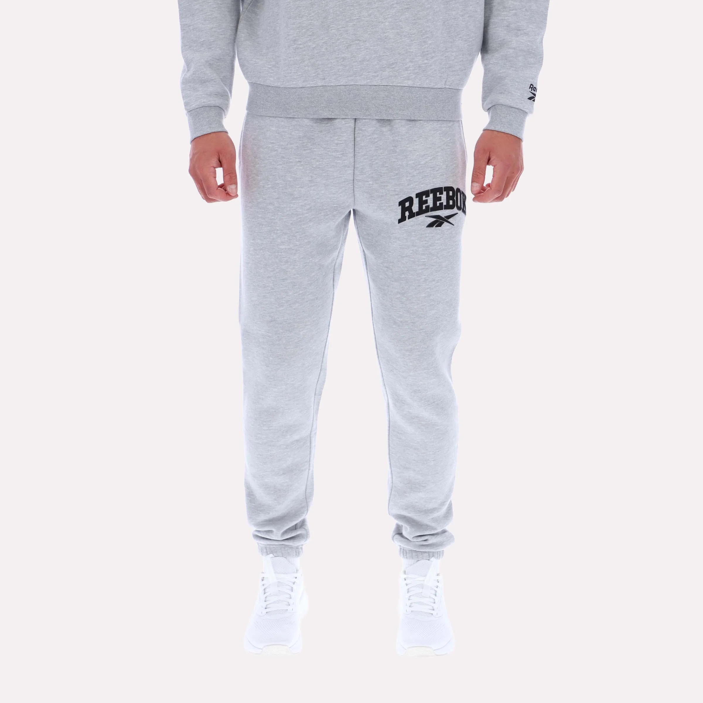 Reebok Apparel Men Classics Varsity Graphic Joggers LIGHT GREY MARL