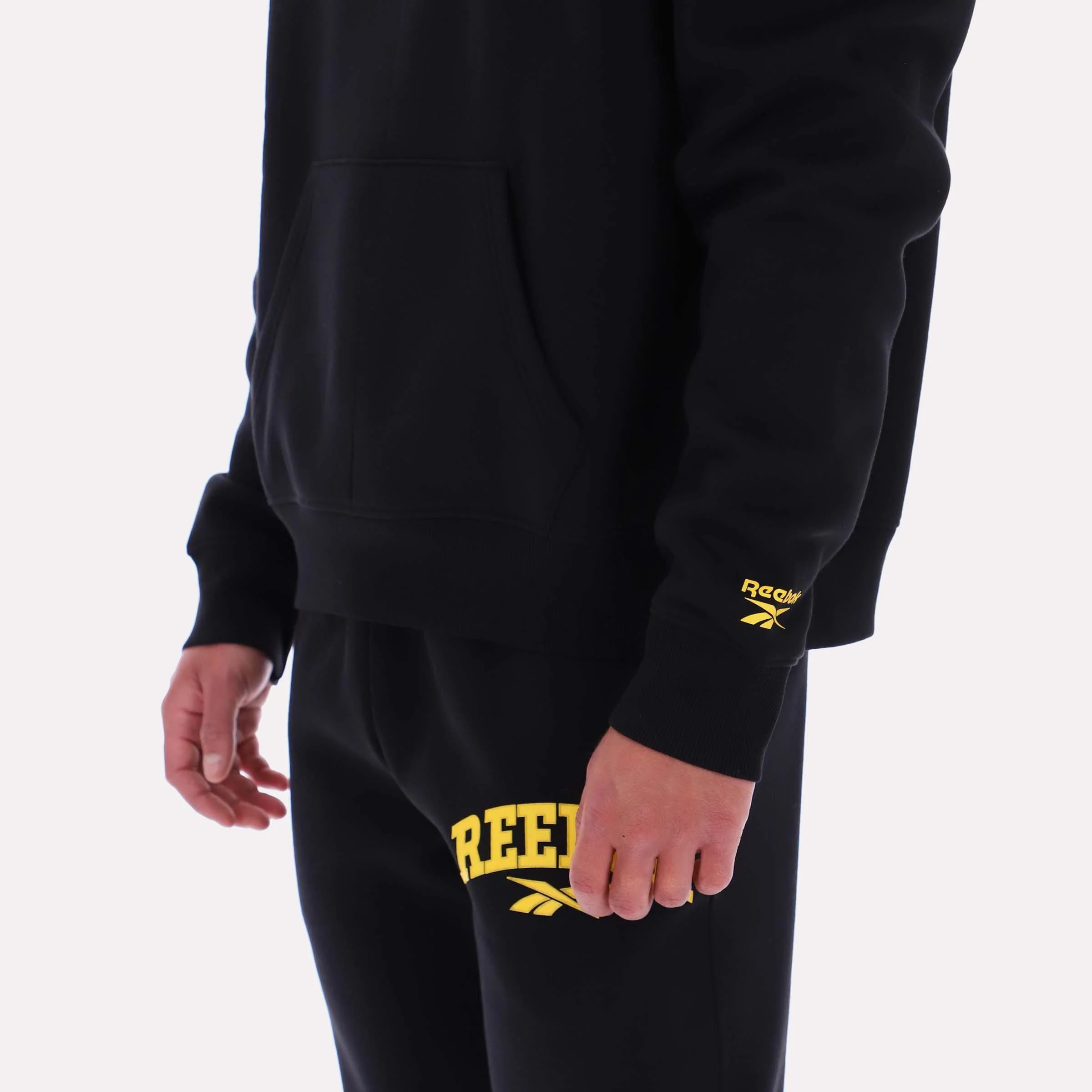 Reebok Apparel Men Classics Varsity Logo Hoodie BLACK - Image 4