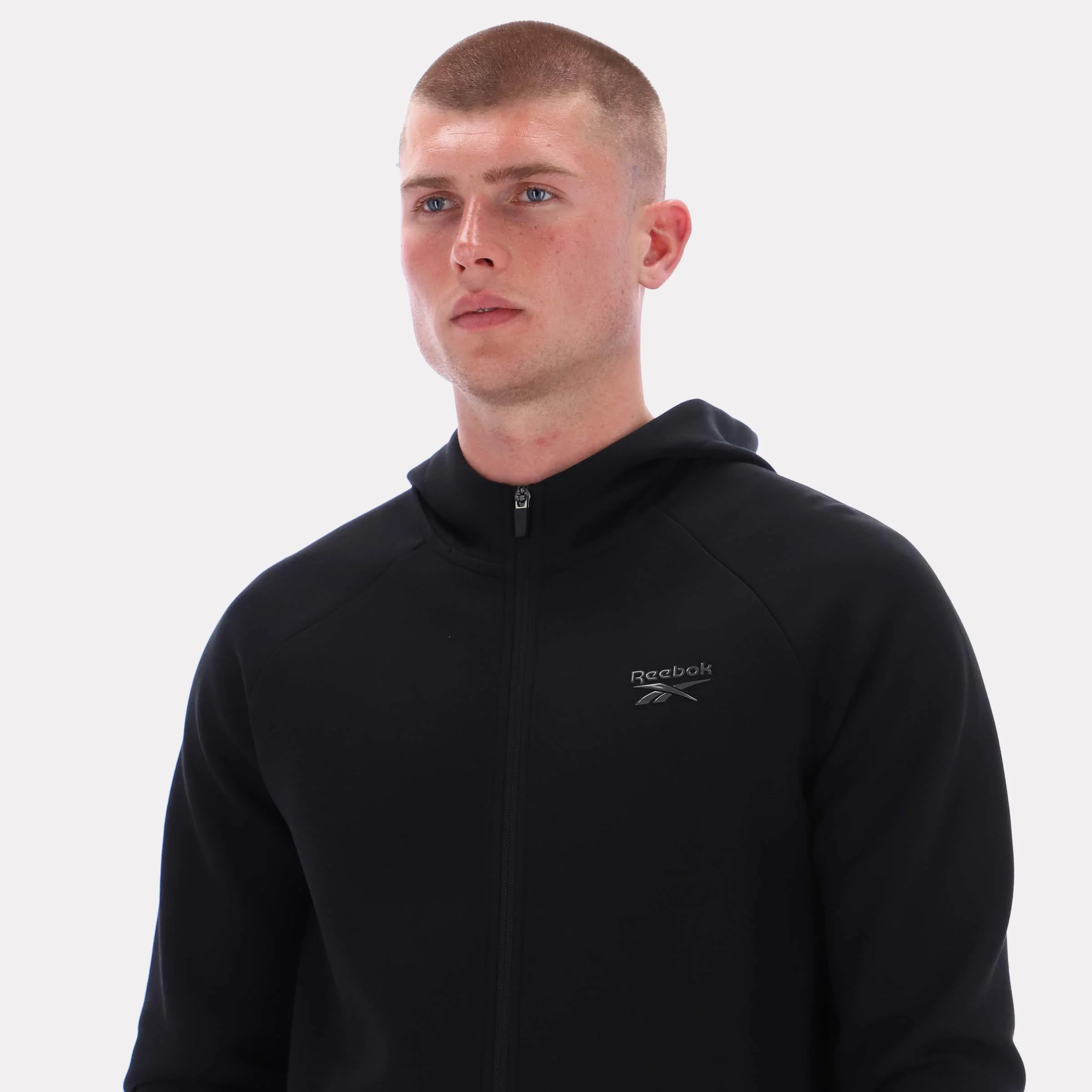 Reebok Apparel Men Core Zip Hoodie BLACK - Image 3