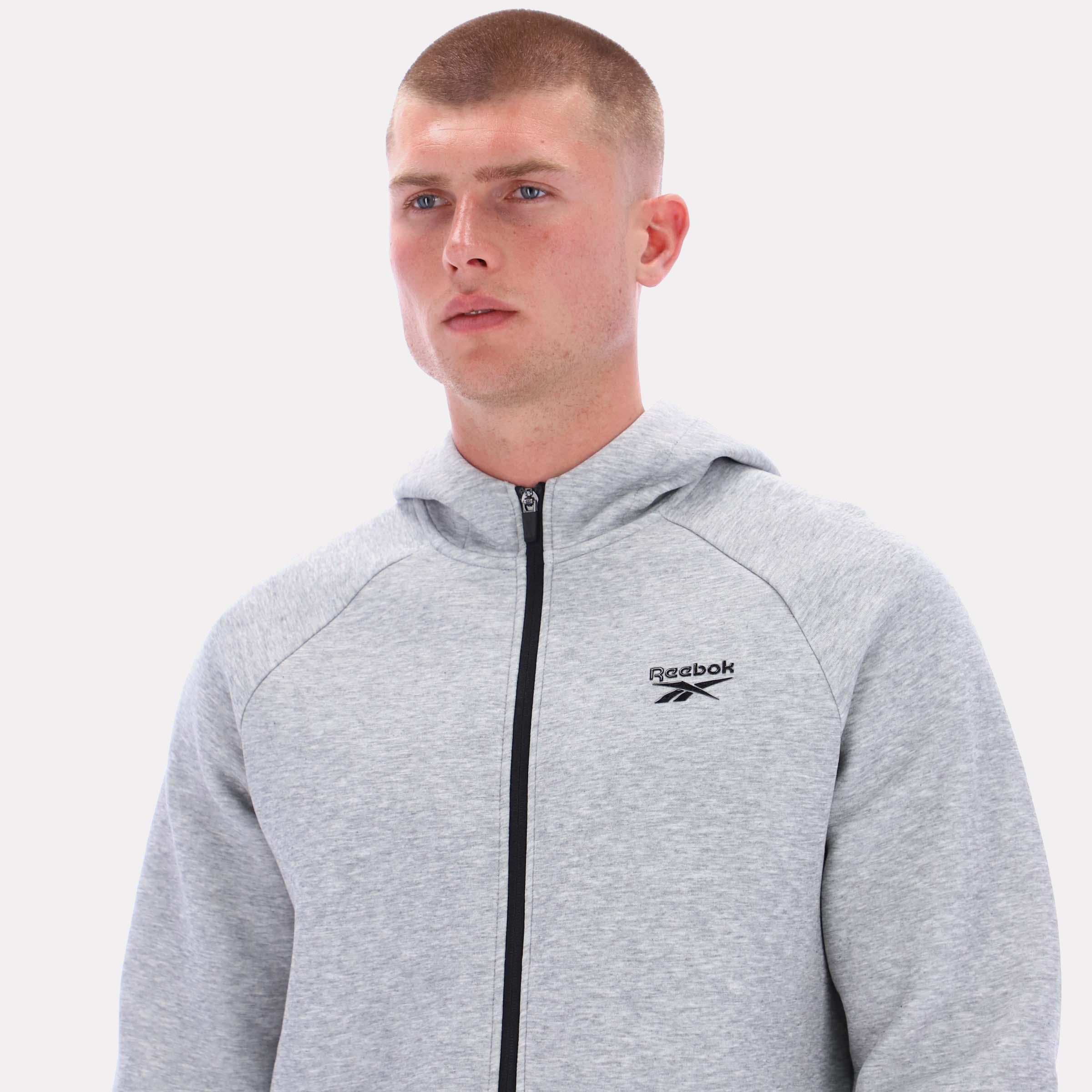 Reebok Apparel Men Core Zip Hoodie GREY MARL - Image 3