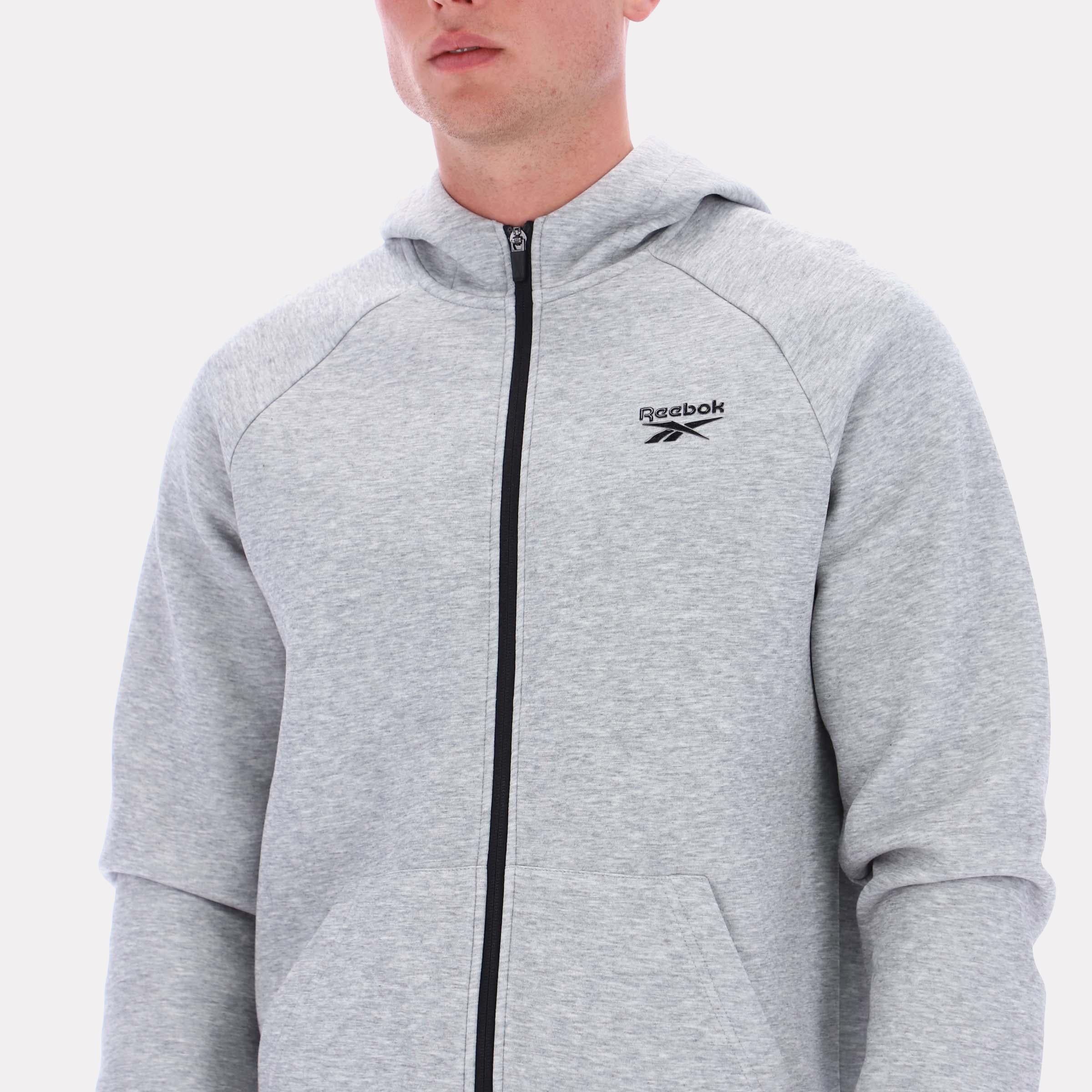 Reebok Apparel Men Core Zip Hoodie GREY MARL - Image 4