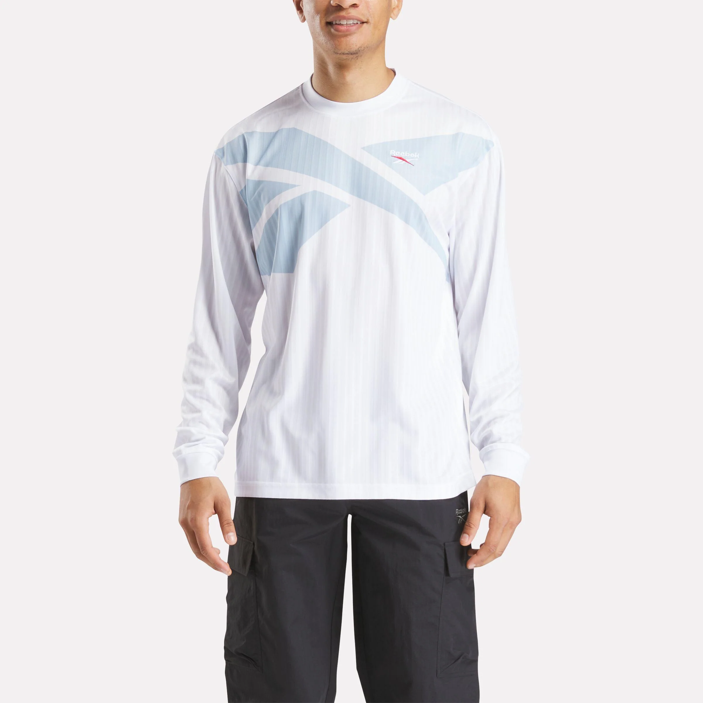Reebok Apparel Men Crosscheck Long Sleeve Jersey WHITE