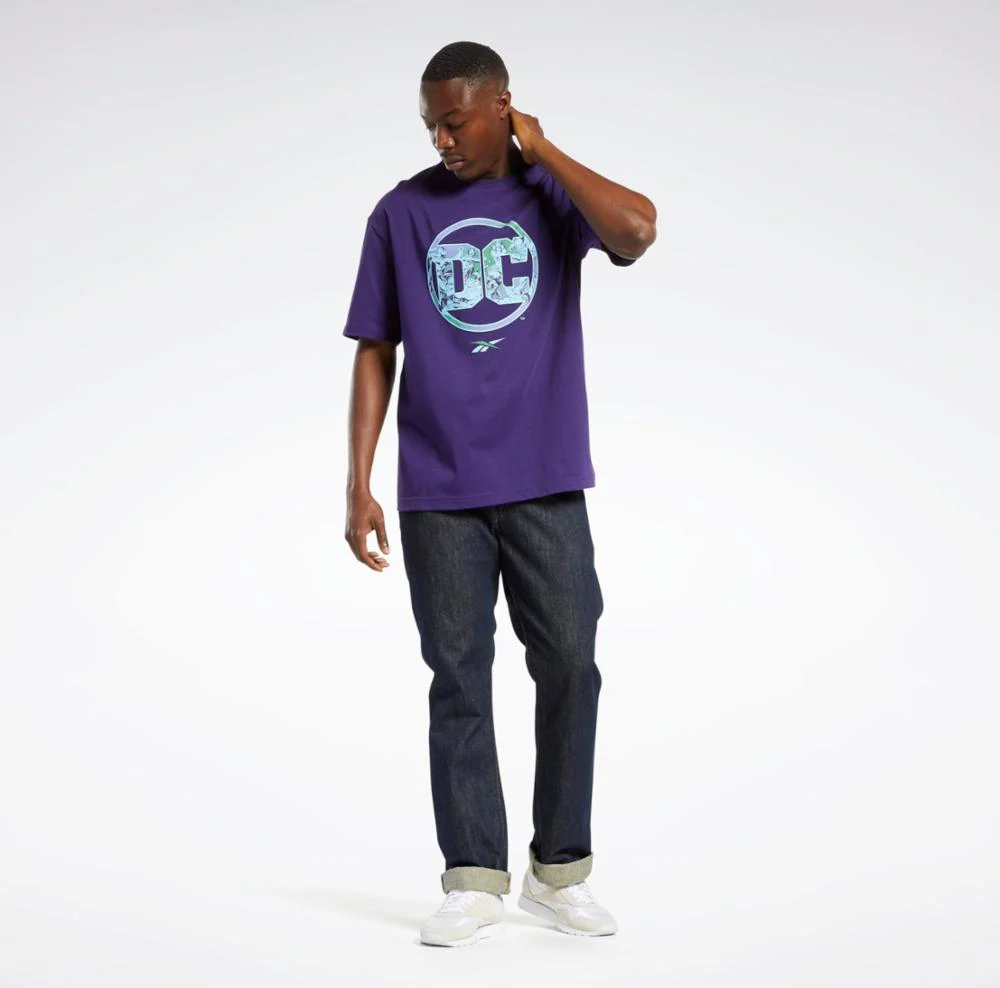 Reebok Apparel Men DC x Reebok Logo T-Shirt DRKORC - Image 2