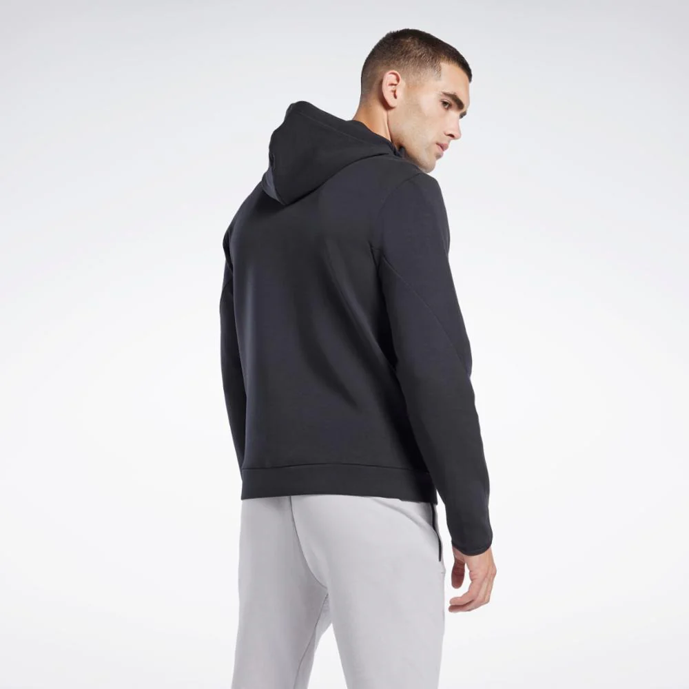 Reebok Apparel Men DreamBlend Zip-Up Hooded Jacket BLACK - Image 2