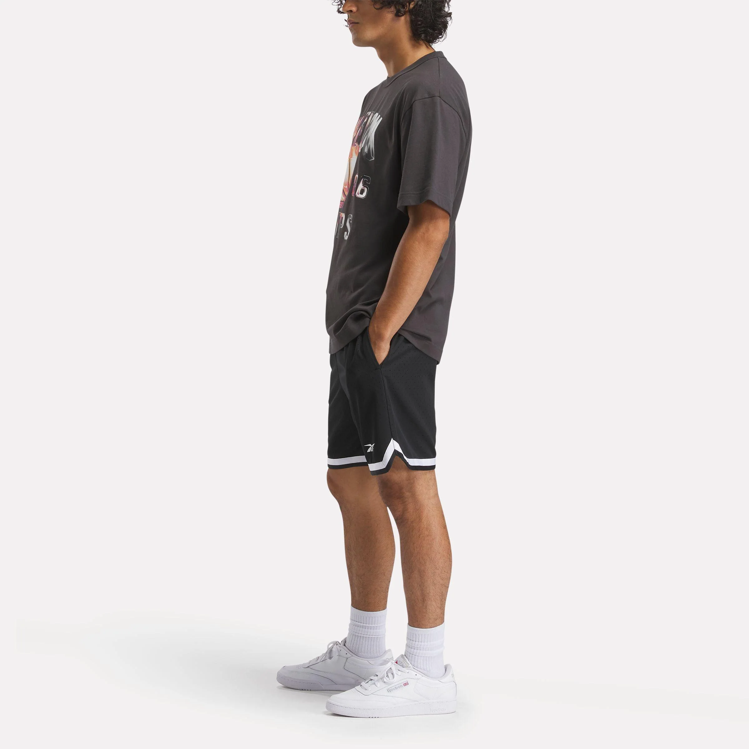 Reebok Apparel Men Graphic Series Basketball T-Shirt WASHED BLACK - Image 2