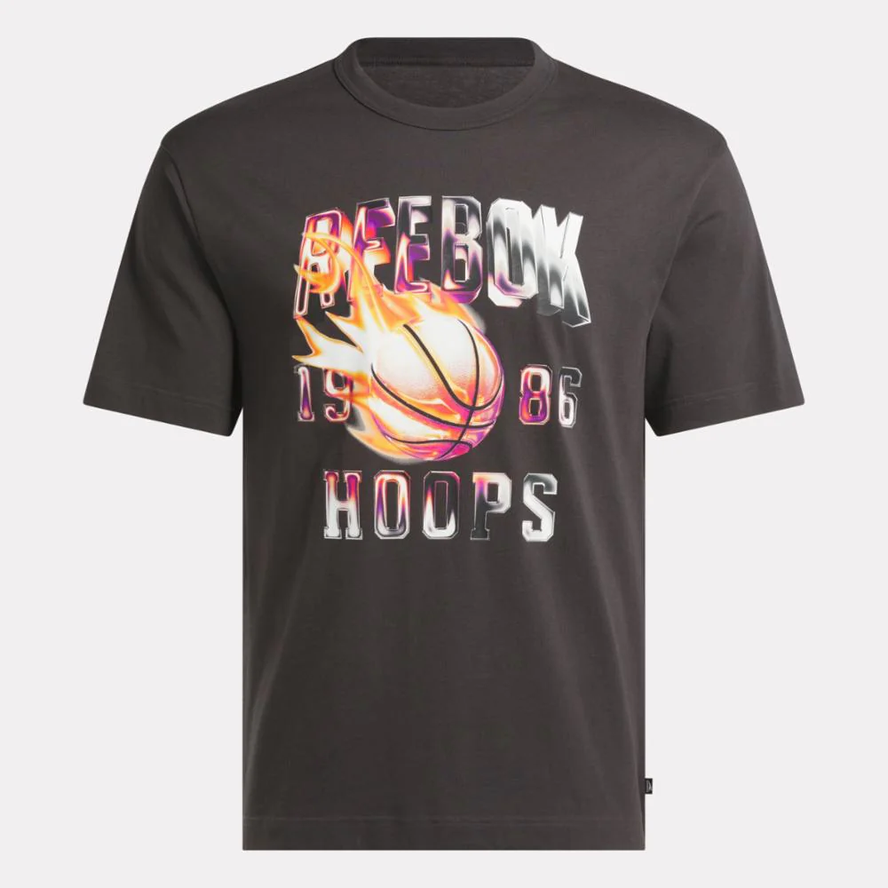 Reebok Apparel Men Graphic Series Basketball T-Shirt WASHED BLACK - Image 4