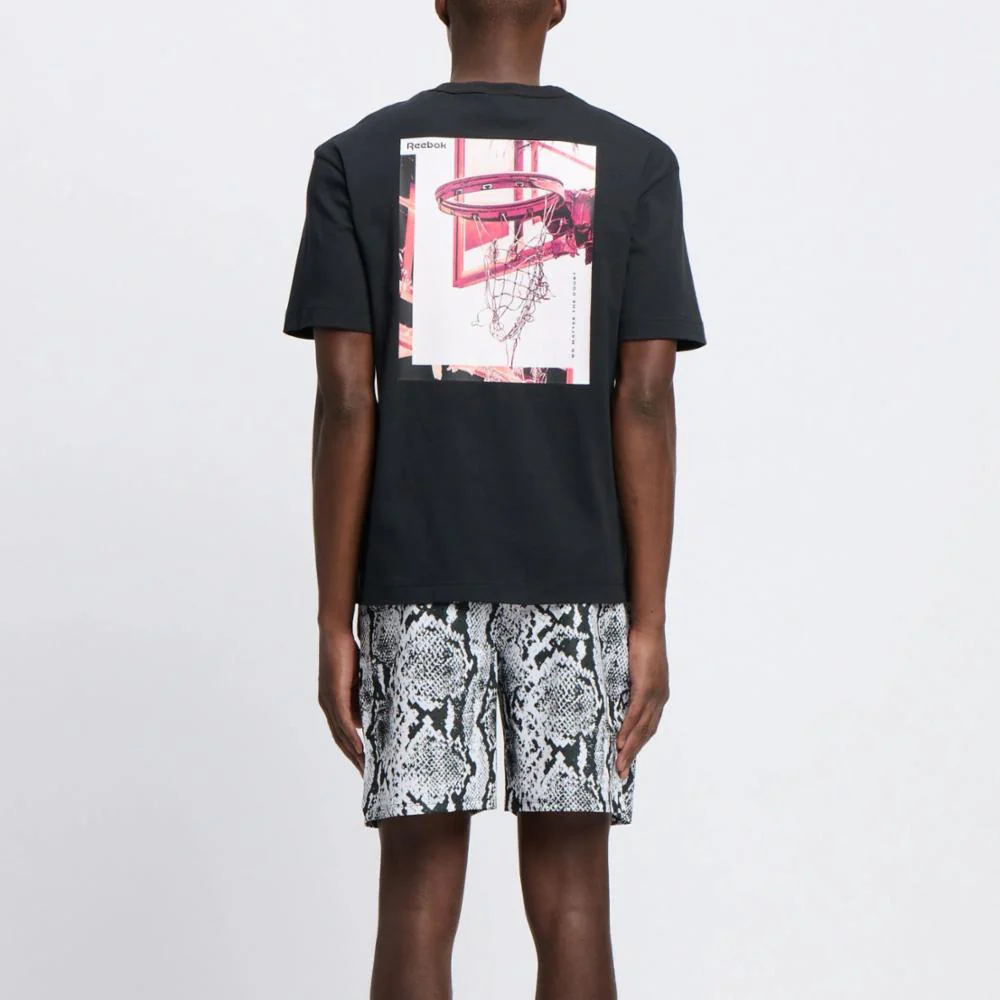 Reebok Apparel Men Graphic Series Basketball T-Shirt BLACK - Image 3