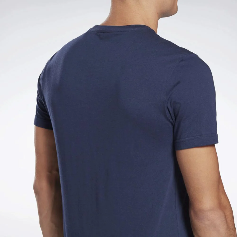 Reebok Apparel Men Graphic Series Linear Logo T-Shirt VECNAV/WHITE - Image 4
