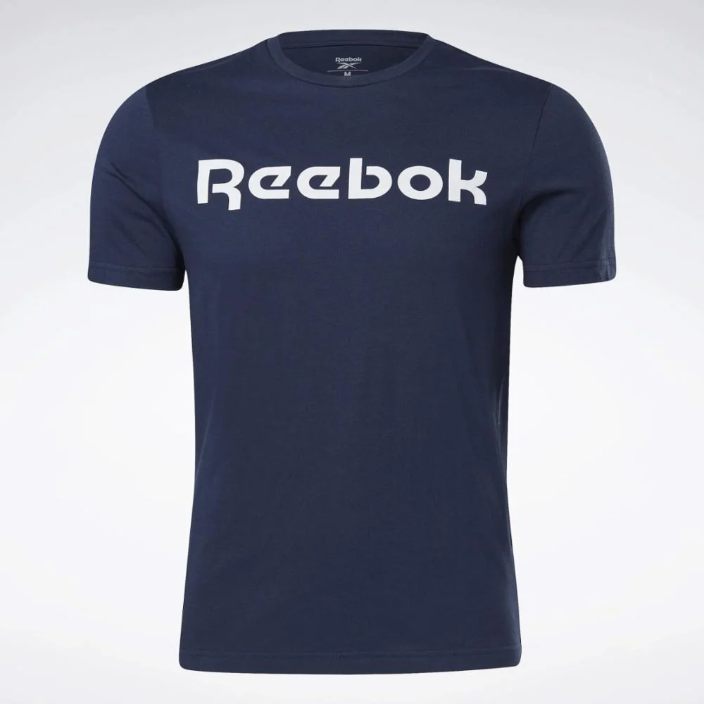 Reebok Apparel Men Graphic Series Linear Logo T-Shirt VECNAV/WHITE - Image 5
