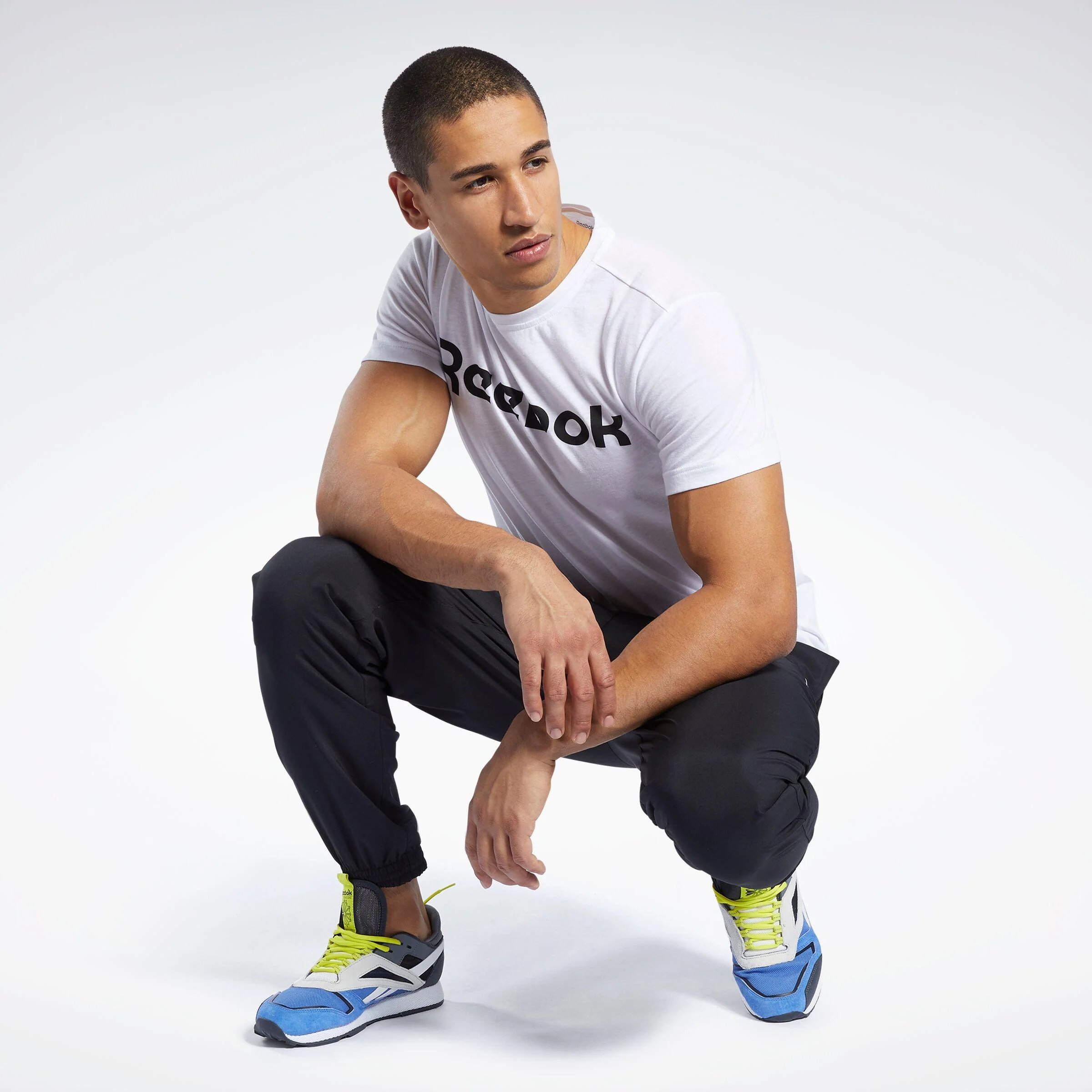 Reebok Apparel Men Graphic Series Linear Logo T-Shirt WHITE - Image 2