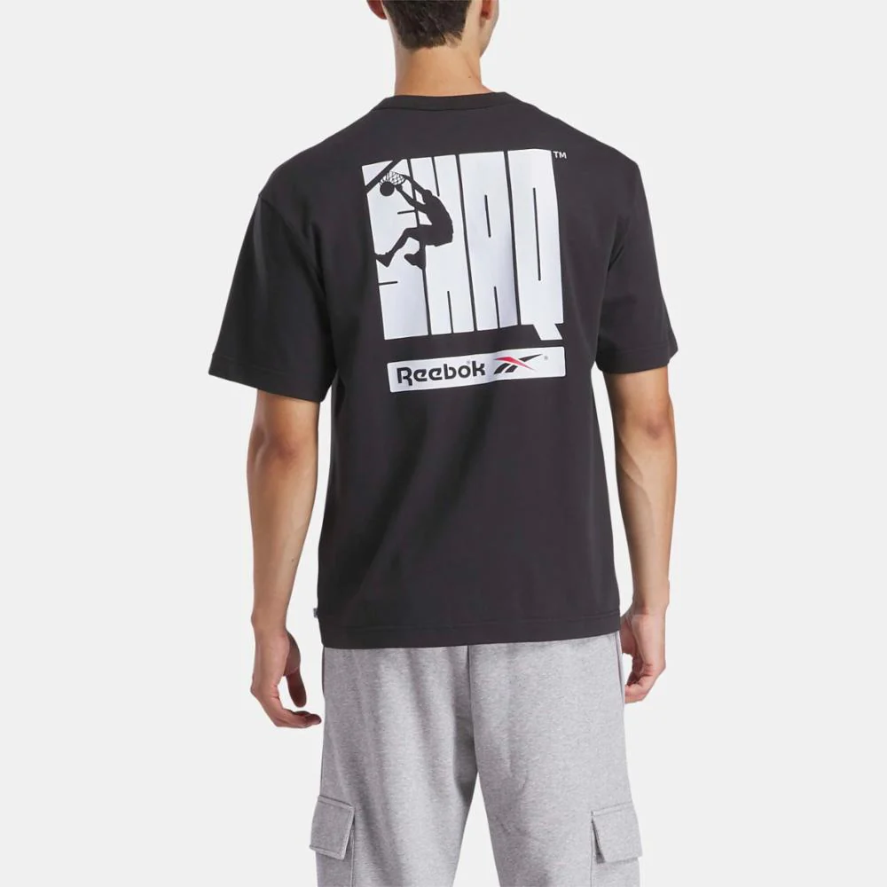 Reebok Apparel Men Graphic Series Shaq Logo T-Shirt BLACK - Image 3