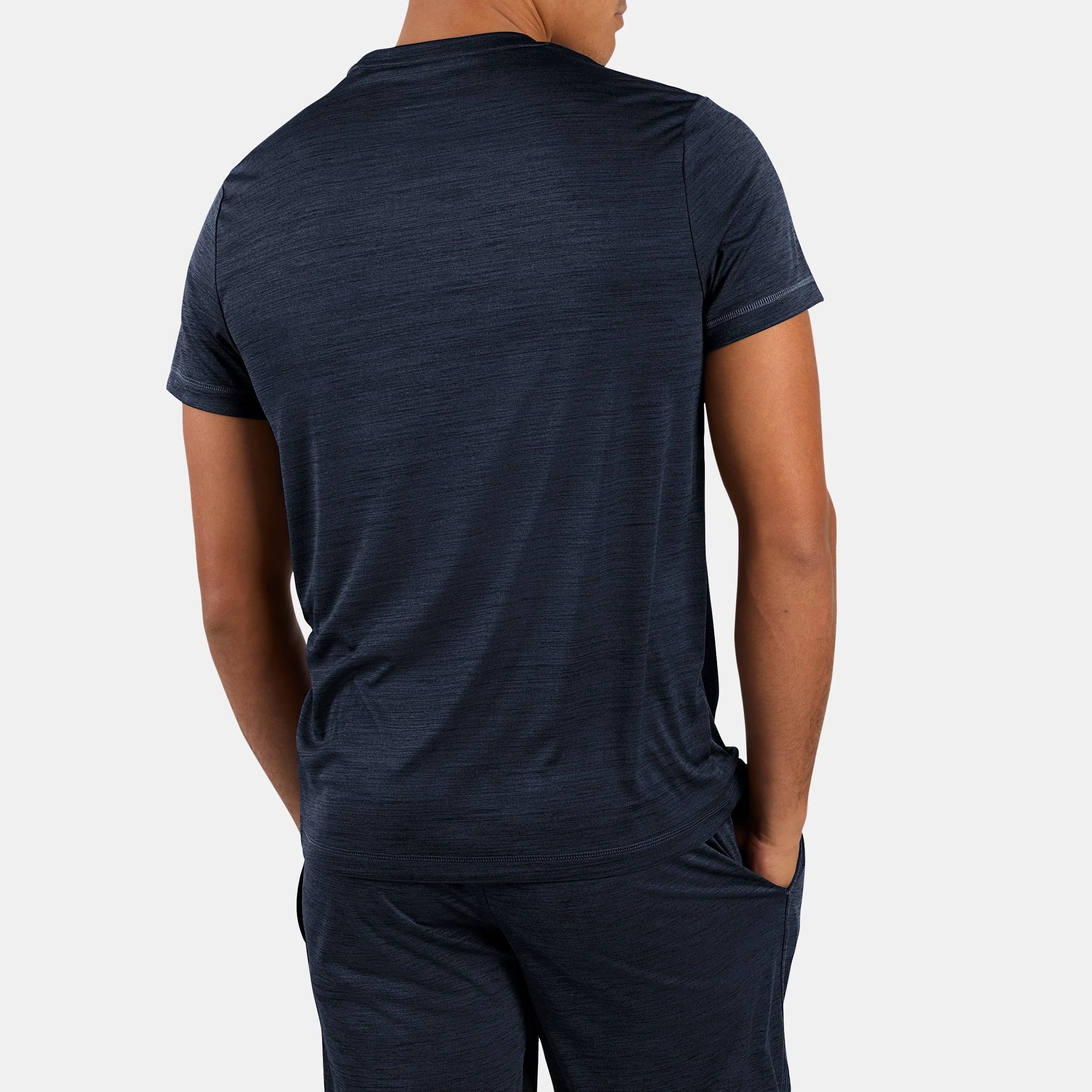 REEBOK APPAREL MEN ID Train Melange Tech Tee VECTOR NAVY - Image 2