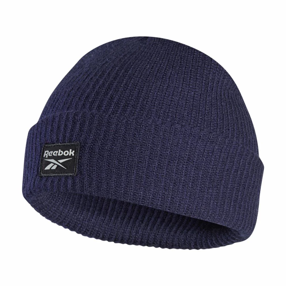Reebok Apparel Men Knit Thick Cuffed Beanie NAVY