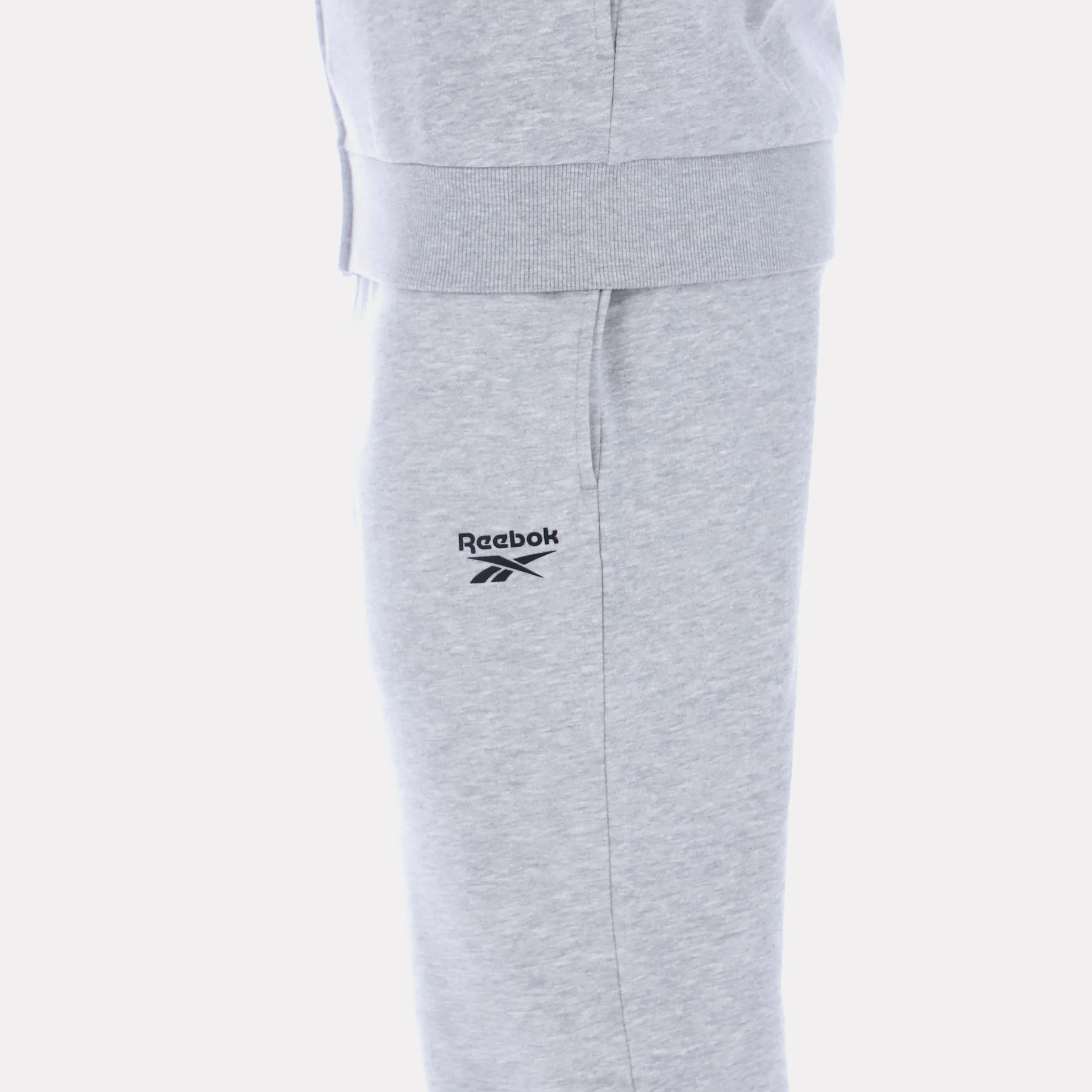 Reebok Apparel Men Laidback Fleece Pants LIGHT GREY MARL - Image 4