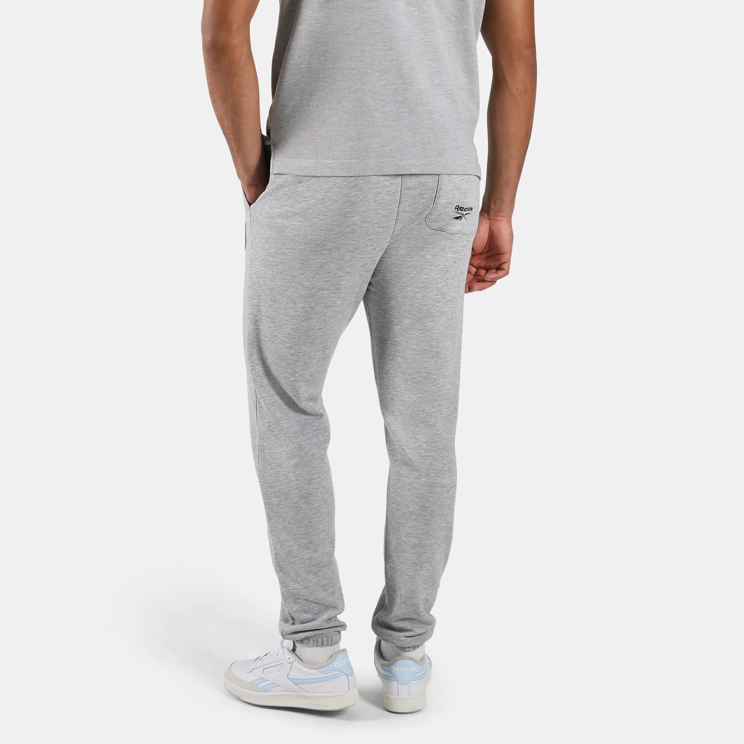 REEBOK APPAREL MEN Lawn Club French Terry Joggers ATHLETIC GREY MARL - Image 3