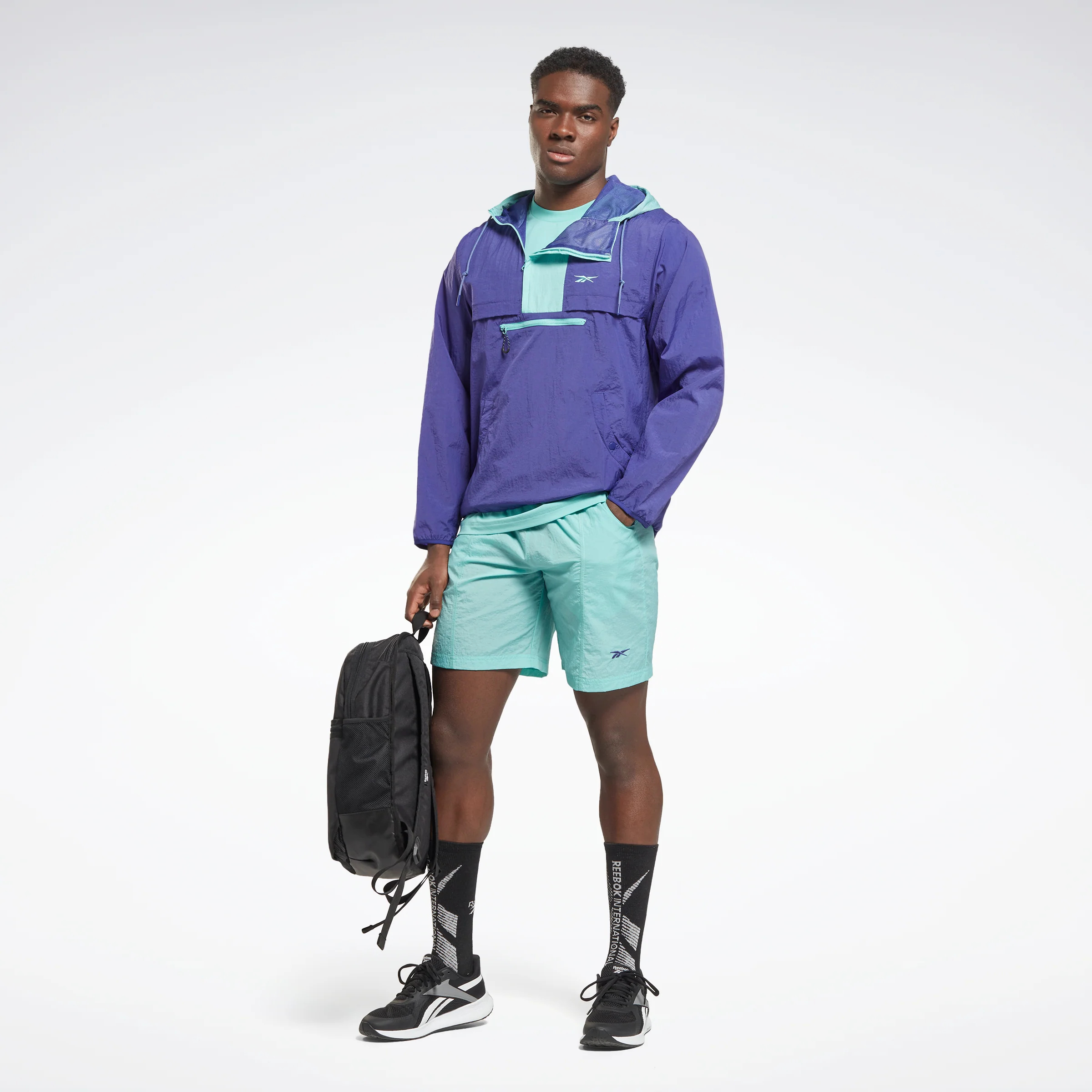 Reebok Apparel Men Lightweight Woven Parka Jacket Bold Purple - Image 2