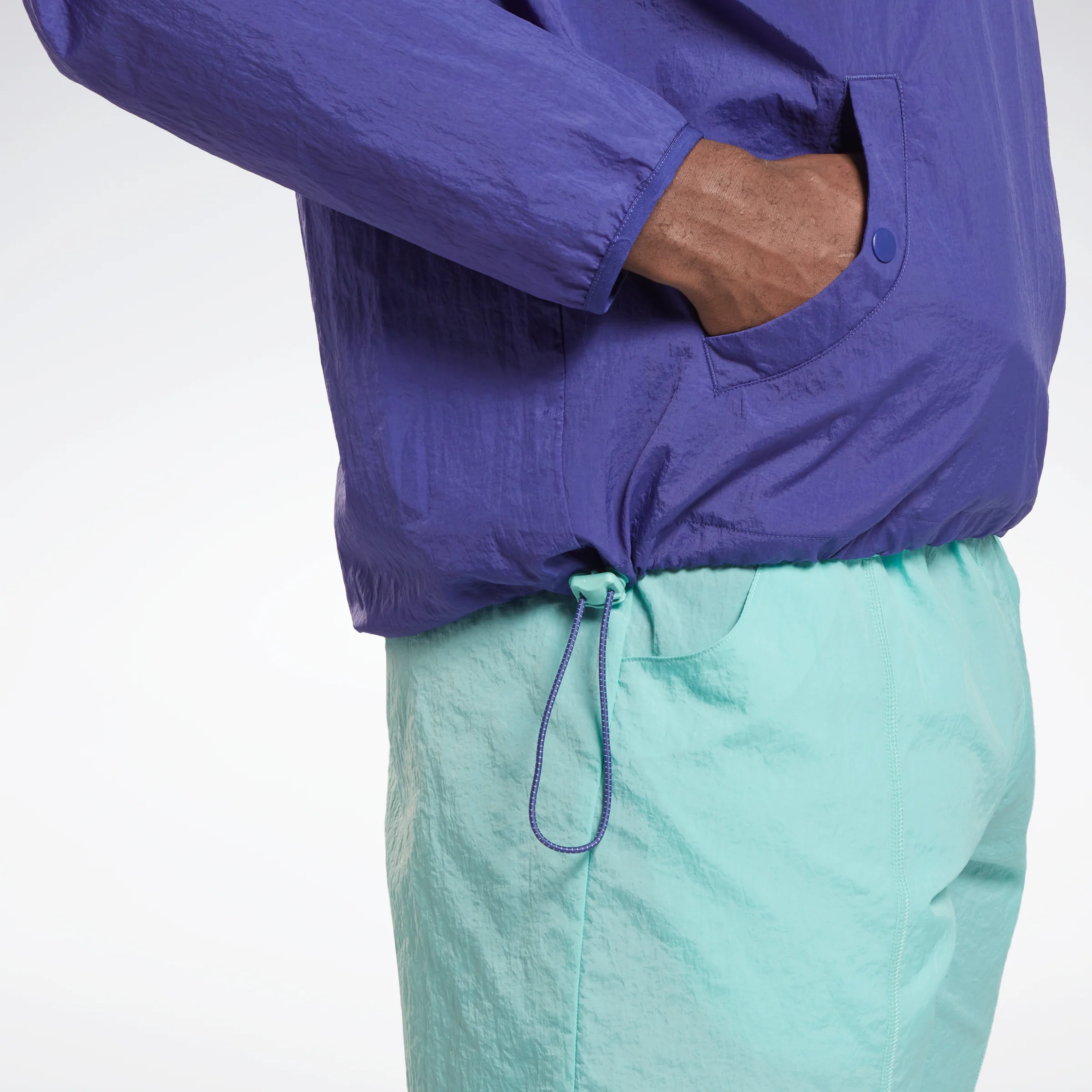 Reebok Apparel Men Lightweight Woven Parka Jacket Bold Purple - Image 4