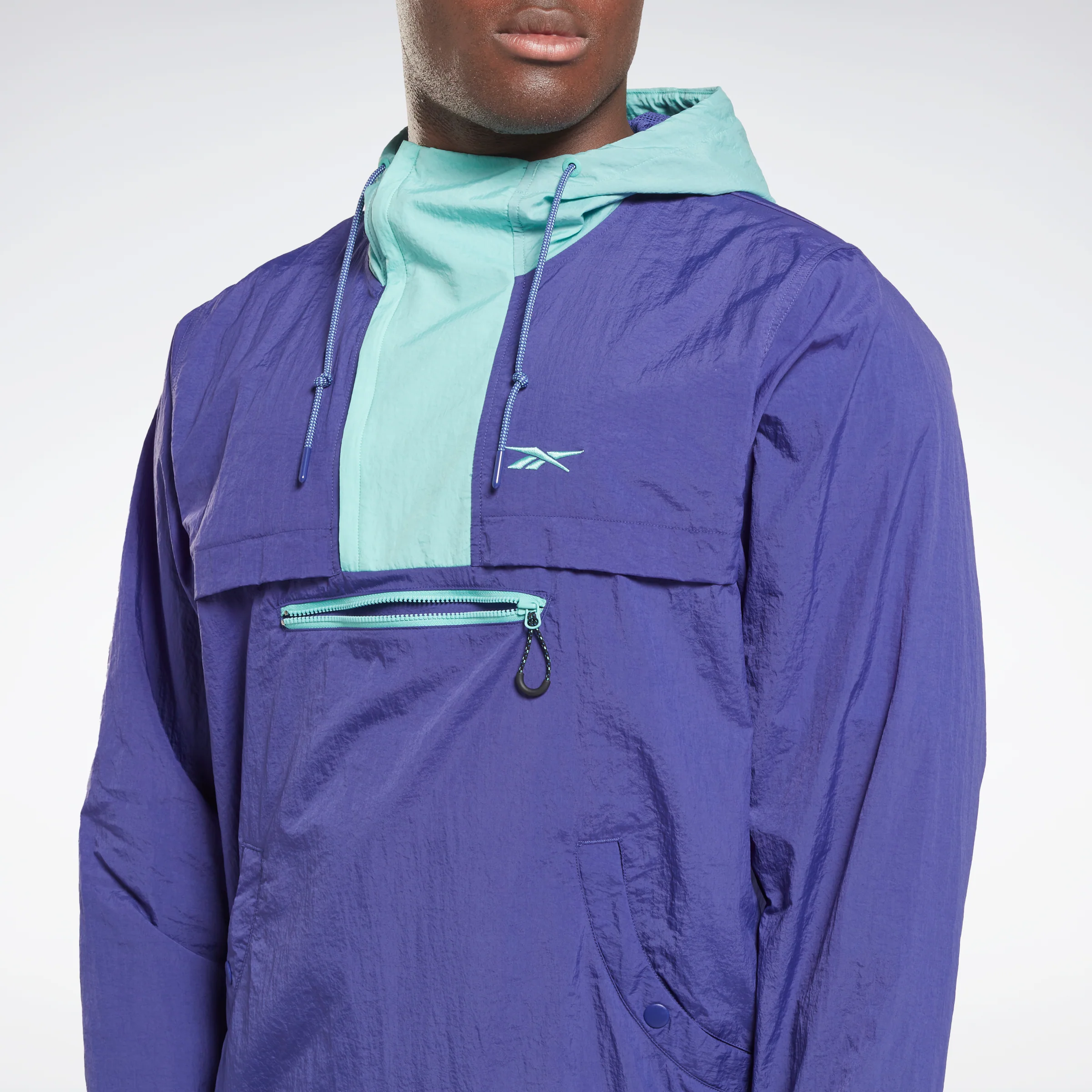 Reebok Apparel Men Lightweight Woven Parka Jacket Bold Purple - Image 5