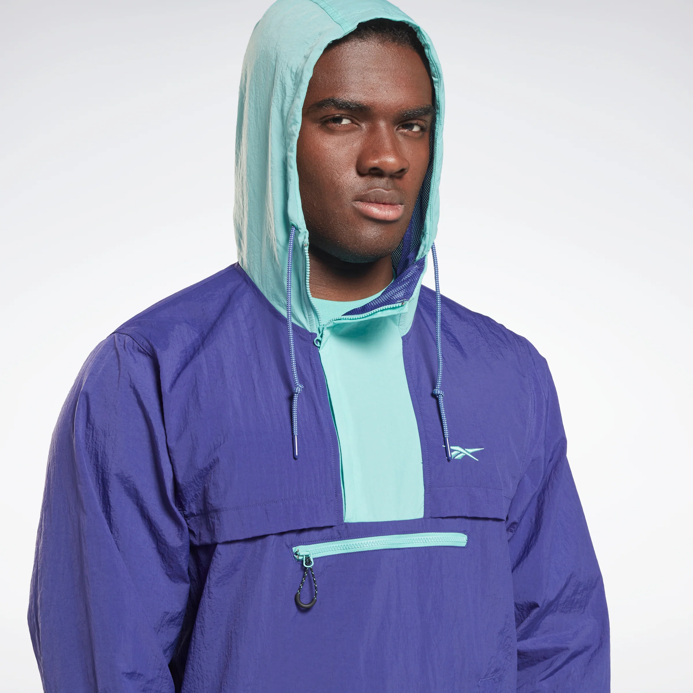 Reebok Apparel Men Lightweight Woven Parka Jacket Bold Purple - Image 6