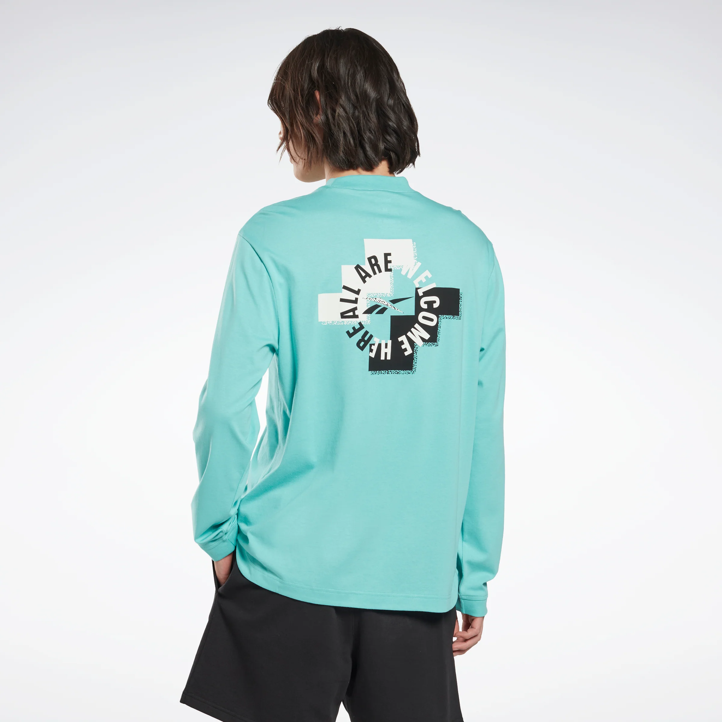 Reebok Apparel Men Myt Long-Sleeve Top Graphic T-Long-Sleeve Top Semi Classic Teal - Image 3