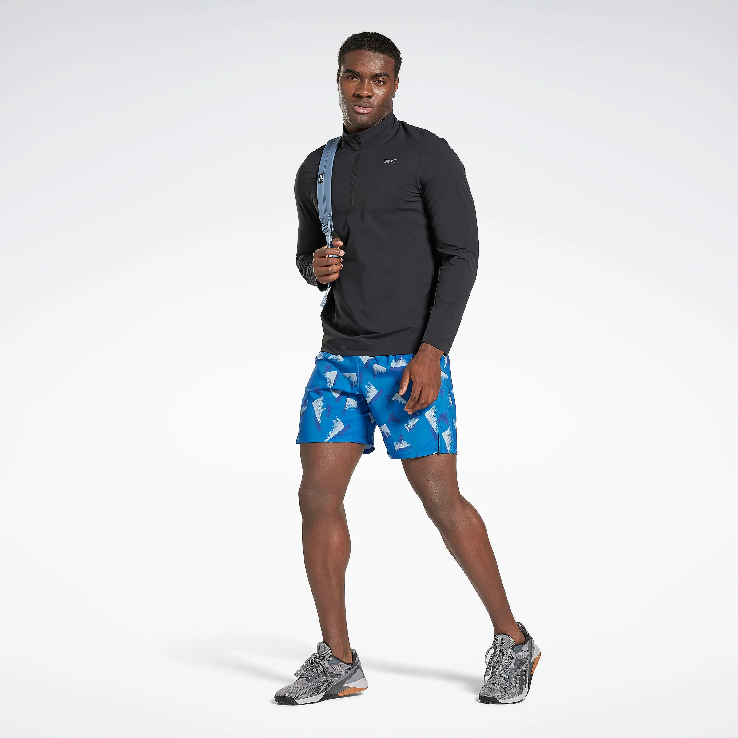 Reebok Apparel Men Performance Quarter-Zip Sweatshirt Black - Image 2