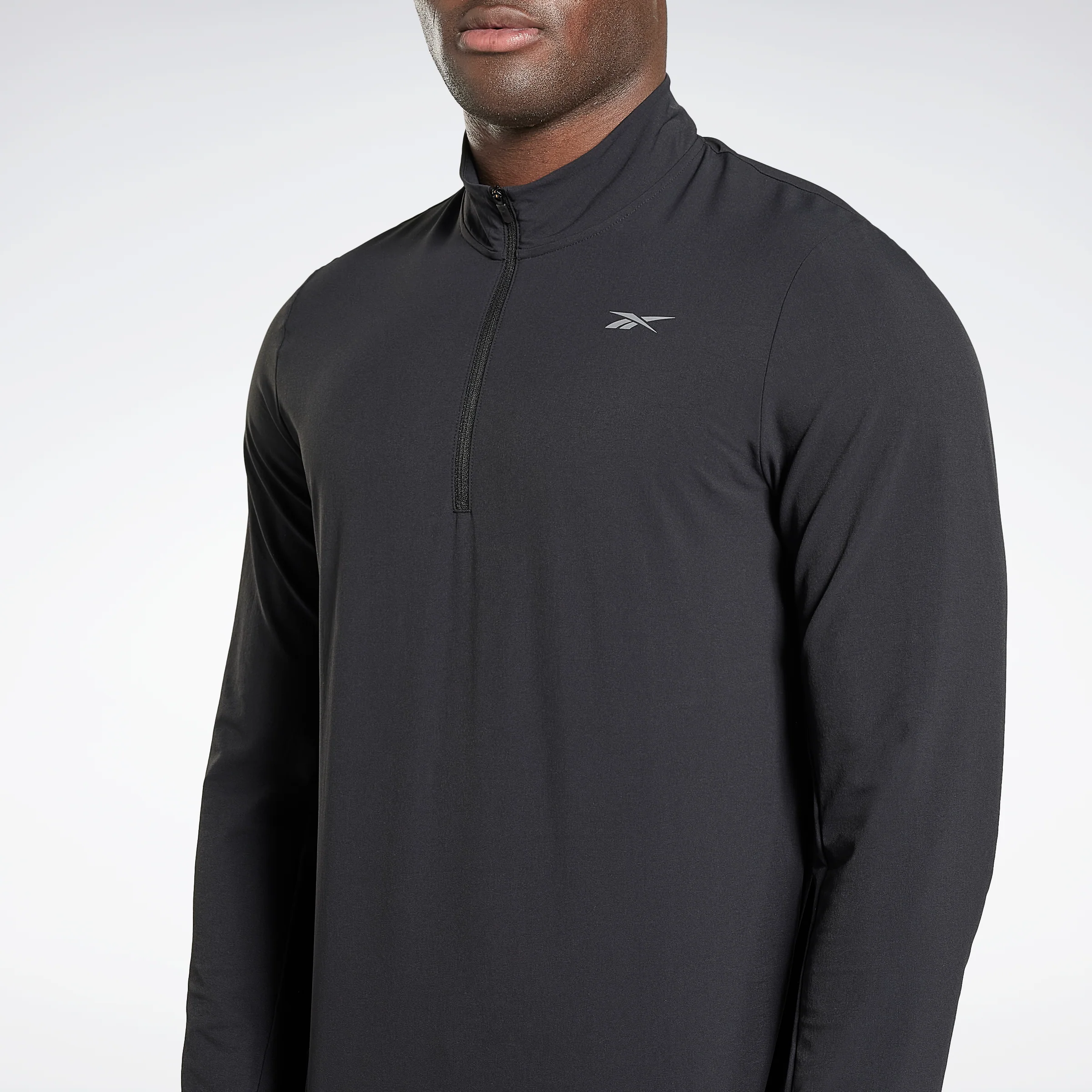 Reebok Apparel Men Performance Quarter-Zip Sweatshirt Black - Image 4